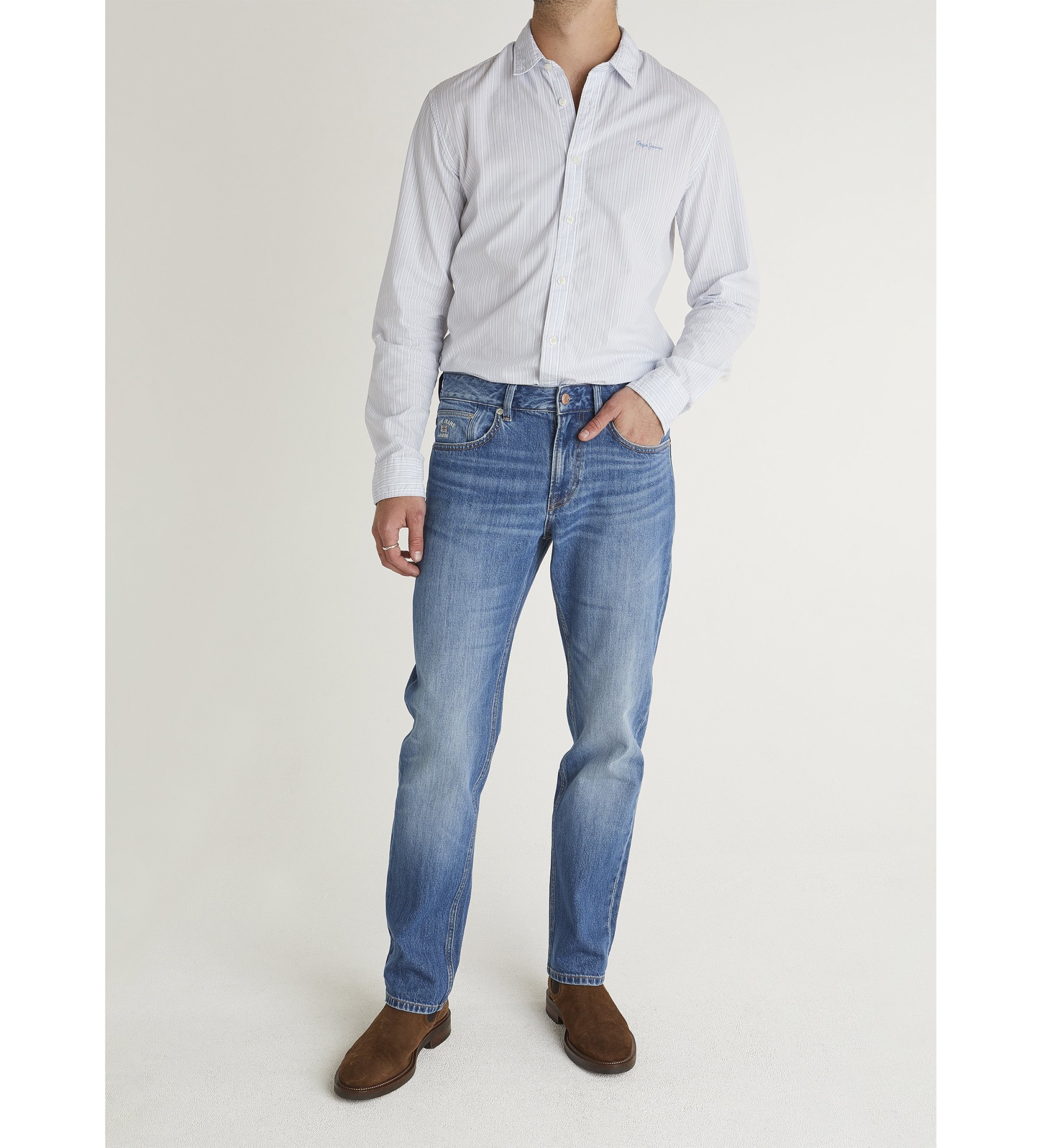 Pepe Jeans für Herren. PM2084111 Jeans Straight Cash blau (30/34), Lässig, Baumwolle, Denim