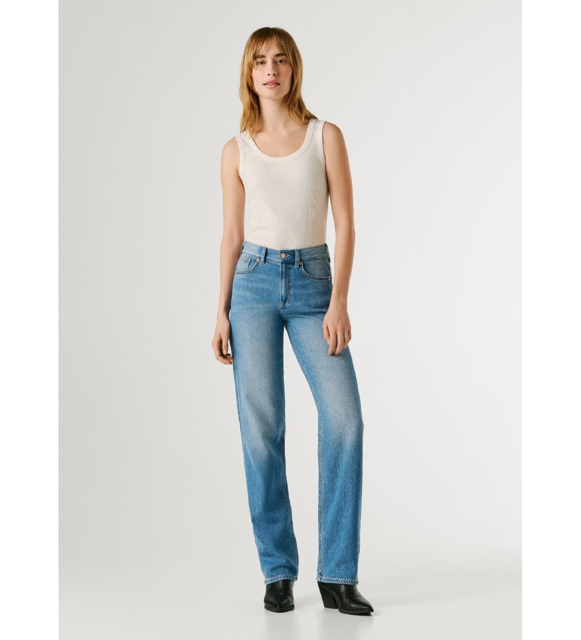 Pepe Jeans für Damen. PL20506763A1 Jeans Gerade Robyn blau (28/32), Lässig, Baumwolle, Denim