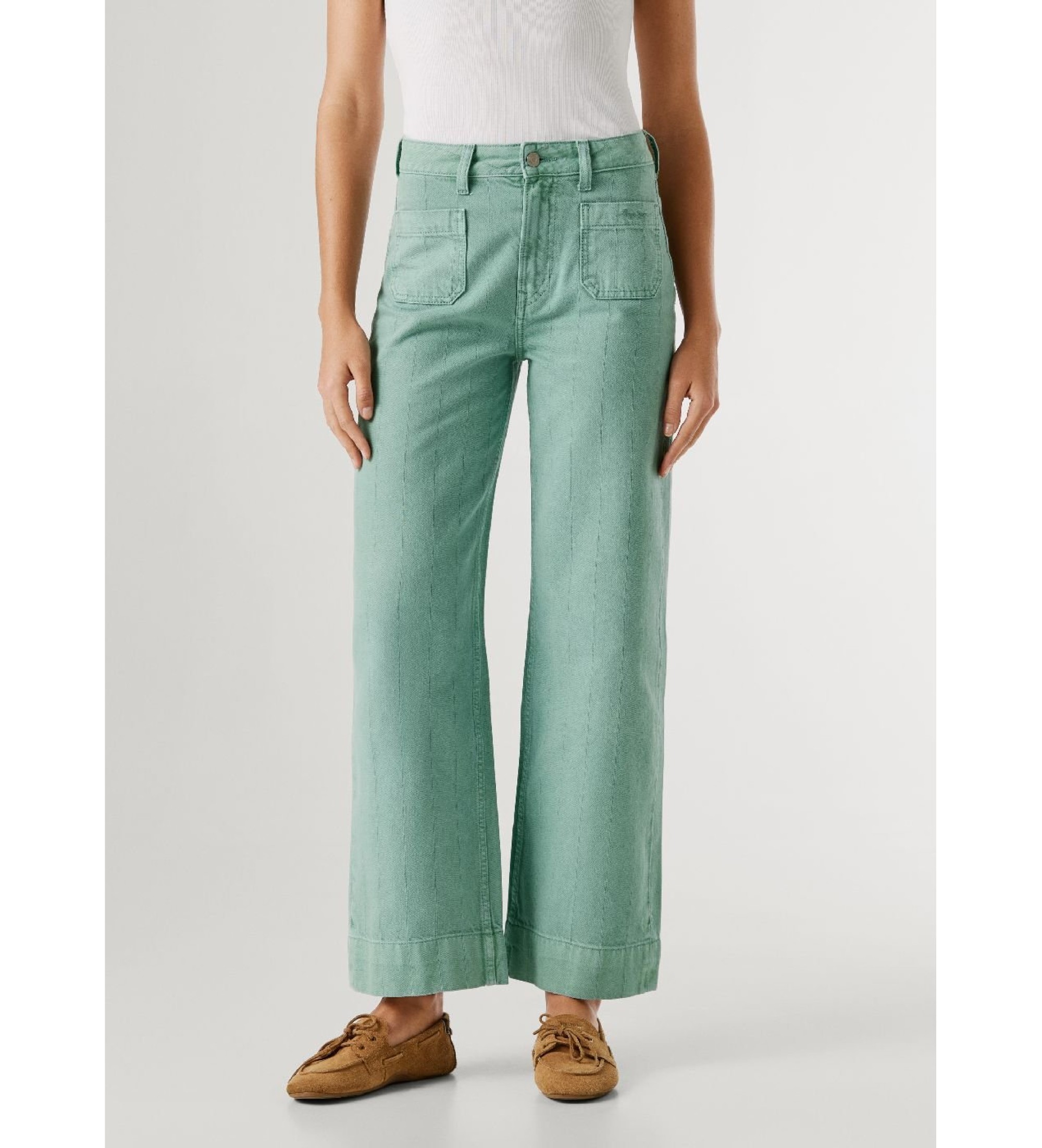 Pepe Jeans für Damen. PL20510170S1 Lexa grüne Hose (24/30), Lässig, Baumwolle