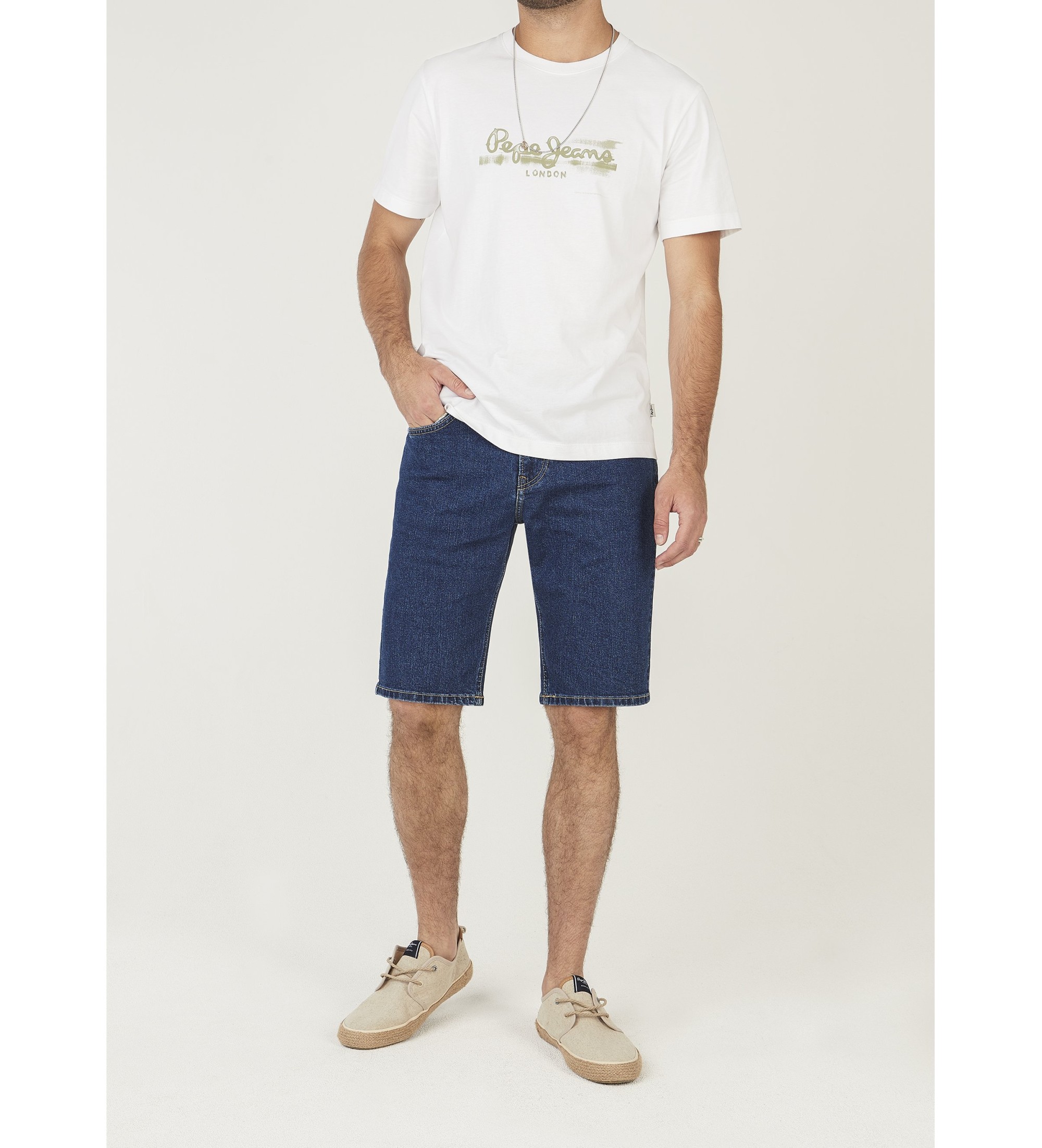 Pepe Jeans für Herren. PM80000385CB Gerade Cash Shorts blau (34), Lässig, Baumwolle, Denim