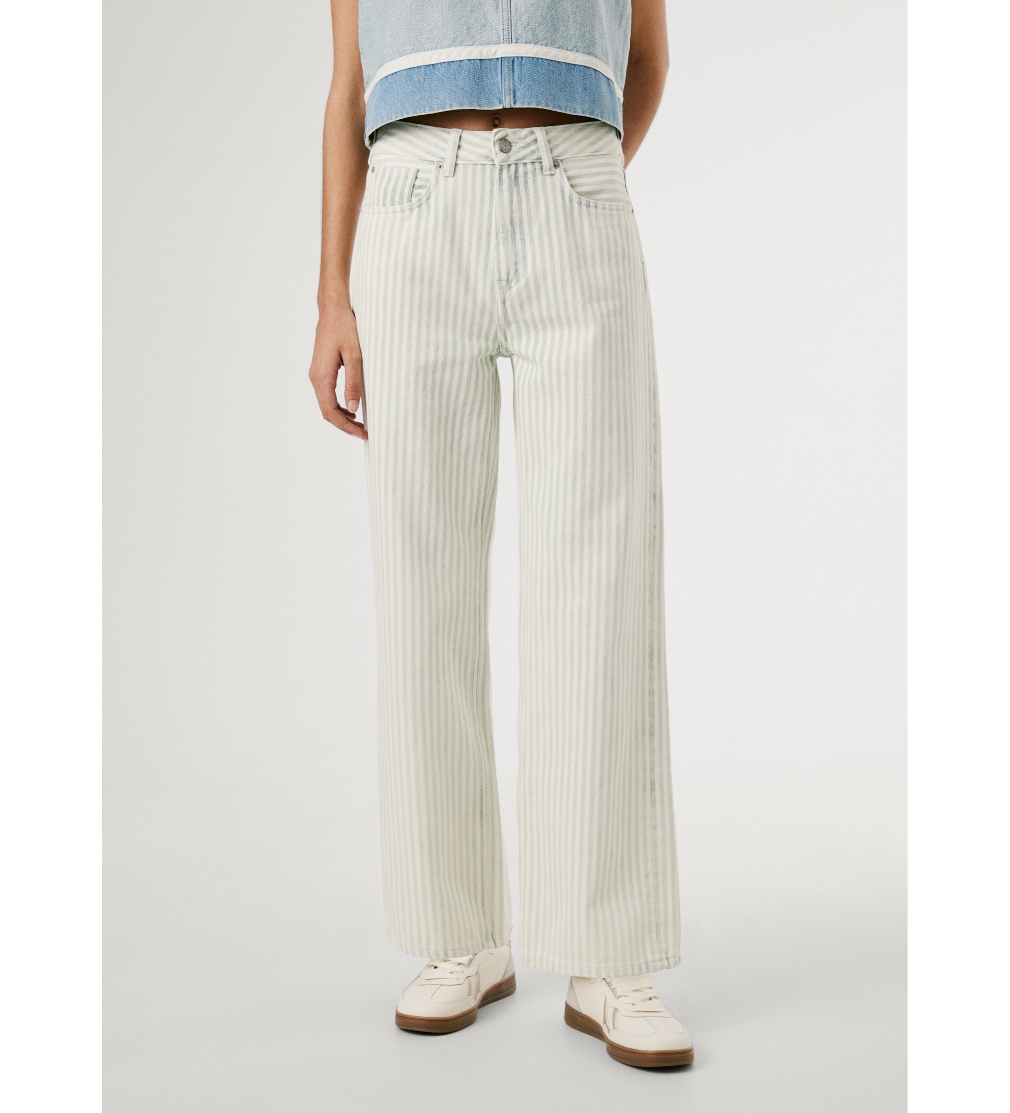 Pepe Jeans für Damen. PL205084 Jeans Gerade Lexa Off-white mint (29/30), Weiß, Lässig, Baumwolle, Denim