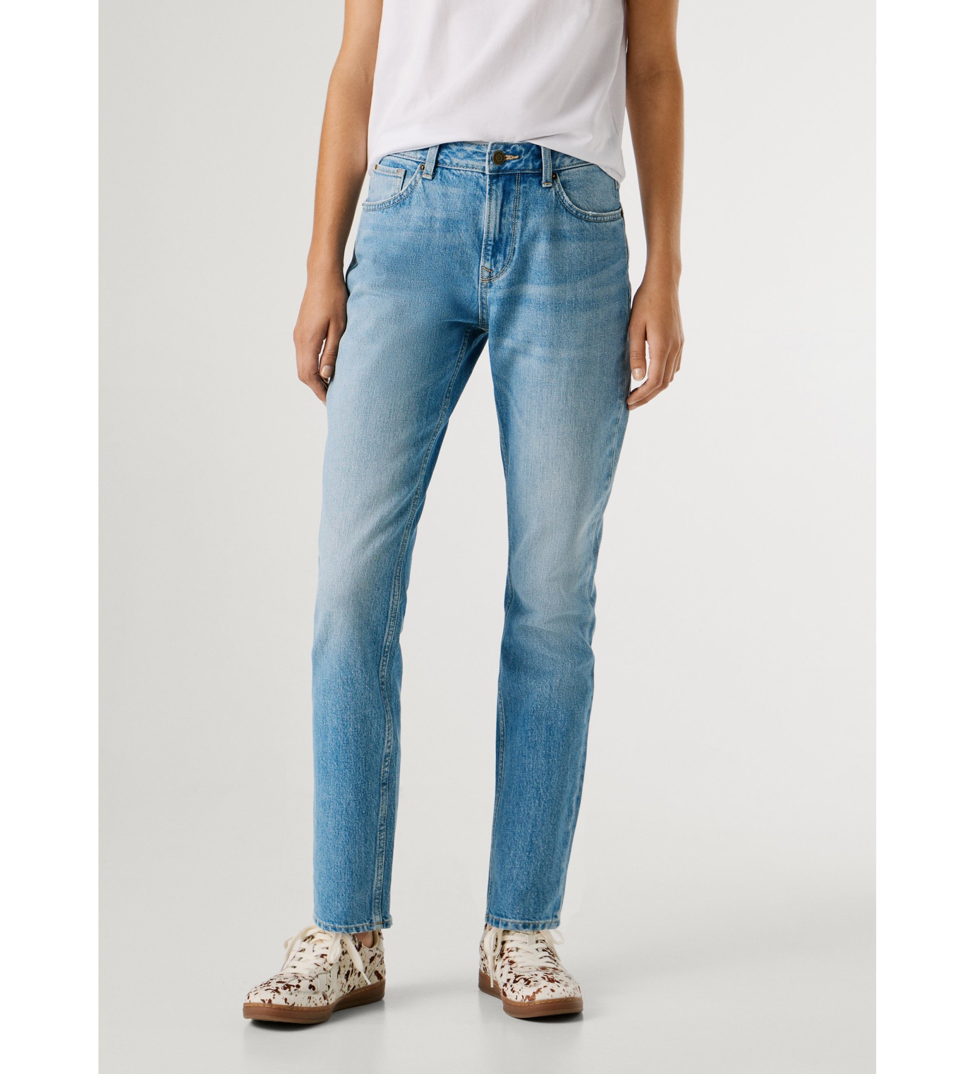 Pepe Jeans für Damen. PL20459182VC Jeans Tapered Violett Blau (24/30), Lässig, Baumwolle, Denim