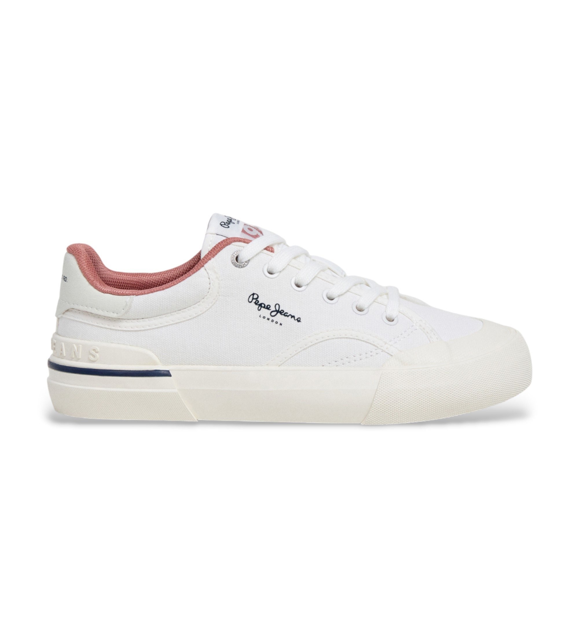 Pepe Jeans für Damen. PLS300017 Taylor Basic Sneaker weiß (36), Stoff, Wohnung, Schnürsenkel, Lässig