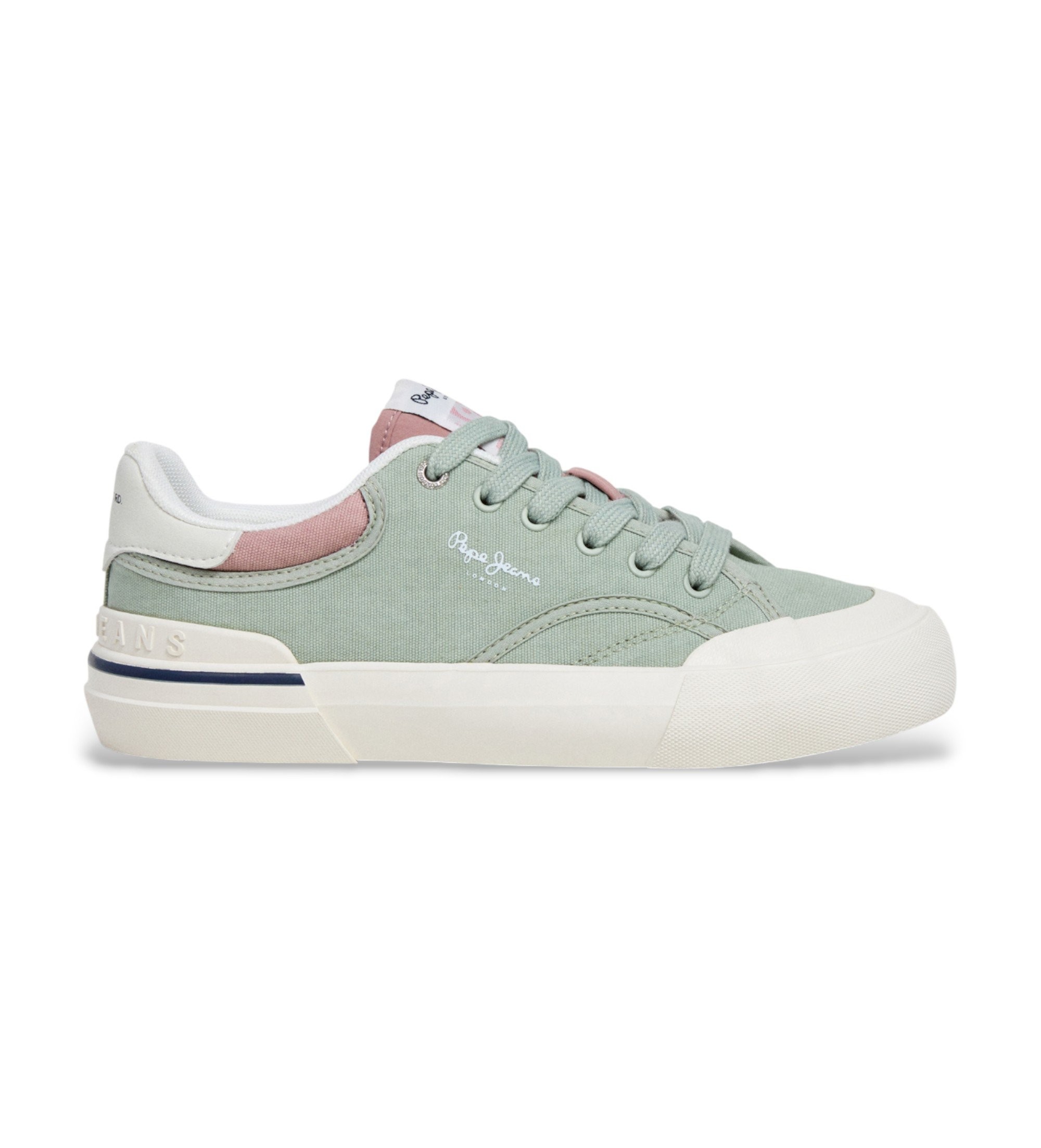 Pepe Jeans für Damen. PLS300017 Sneaker Taylor Basic grün (41), Stoff, Wohnung, Schnürsenkel, Lässig