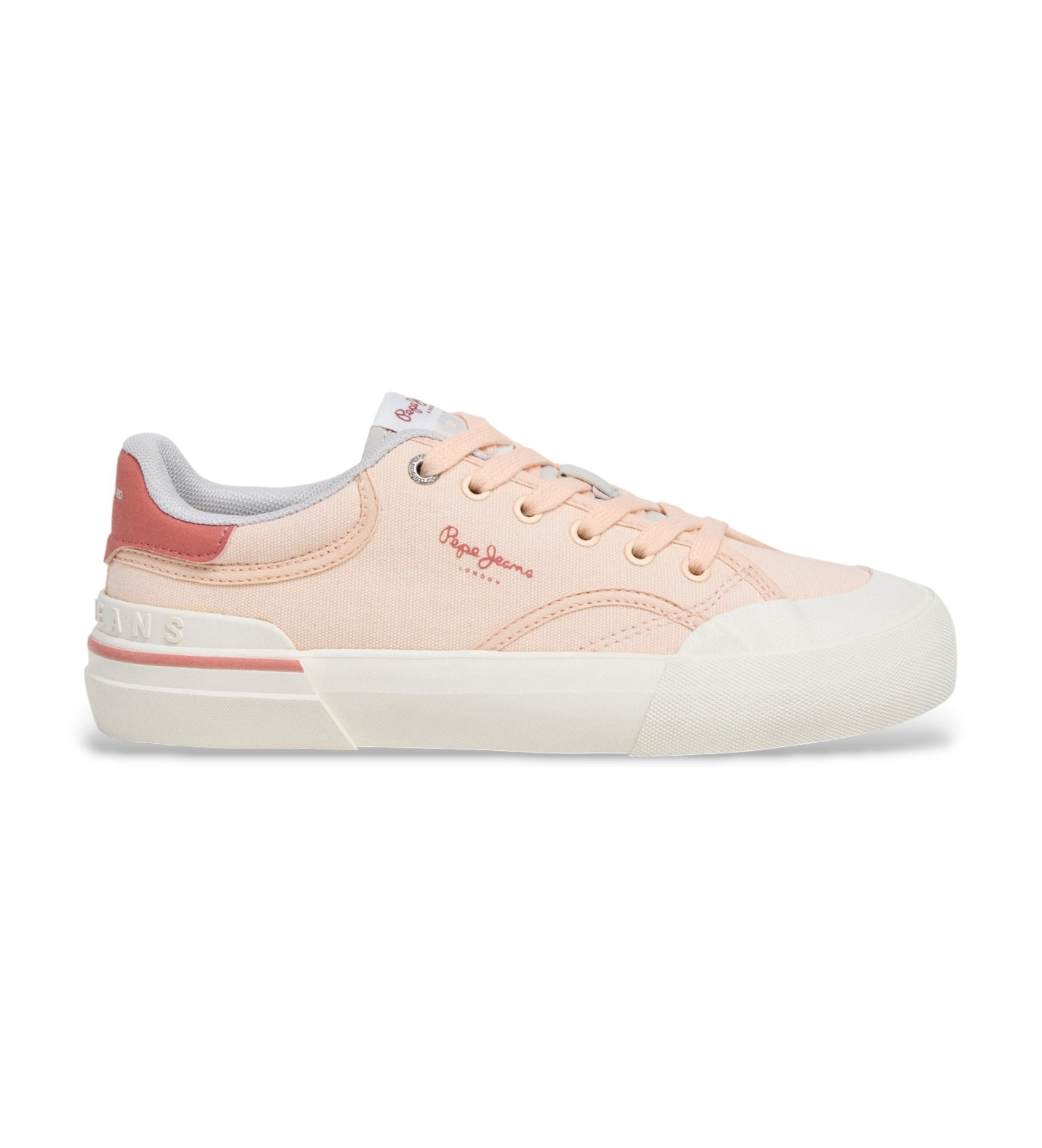 Pepe Jeans für Damen. PLS300017 Turnschuhe Taylor Basic orange (41), Stoff, Wohnung, Schnürsenkel, Lässig, Koralle