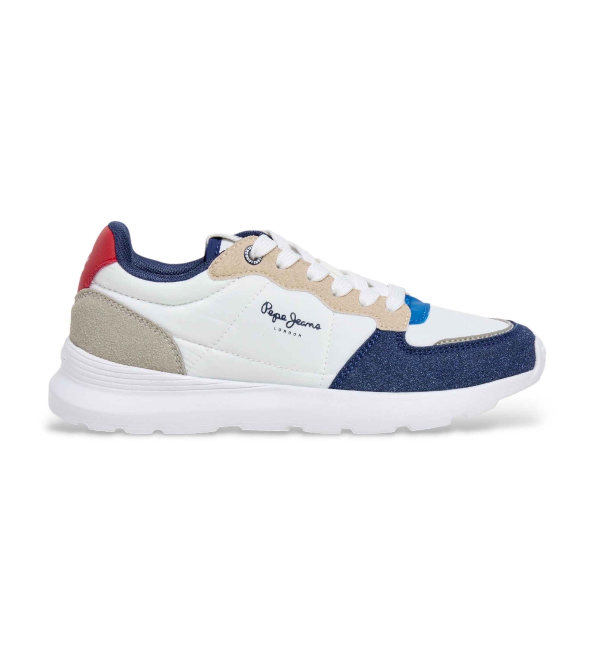 Pepe Jeans Unisex für Kinder. PBS400009 Turnschuhe Teagan Bass weiß (37), Wohnung, Schnürsenkel, Lässig, Kinderbekleidung