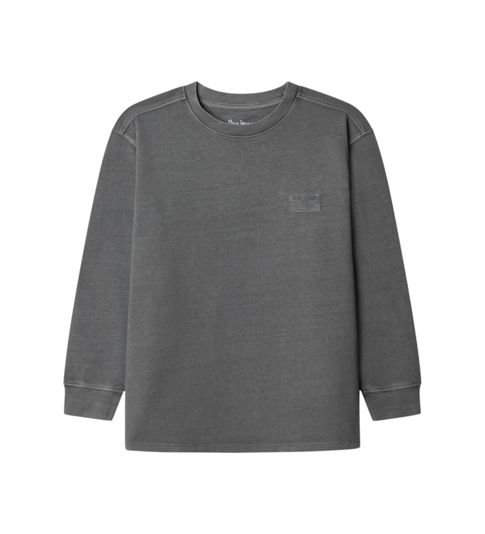 Pepe Jeans für Jungen. PB5000028 Graues Telmo-T-Shirt (12años= 152cm), Lässig, Baumwolle, Langarm, Kinderbekleidung