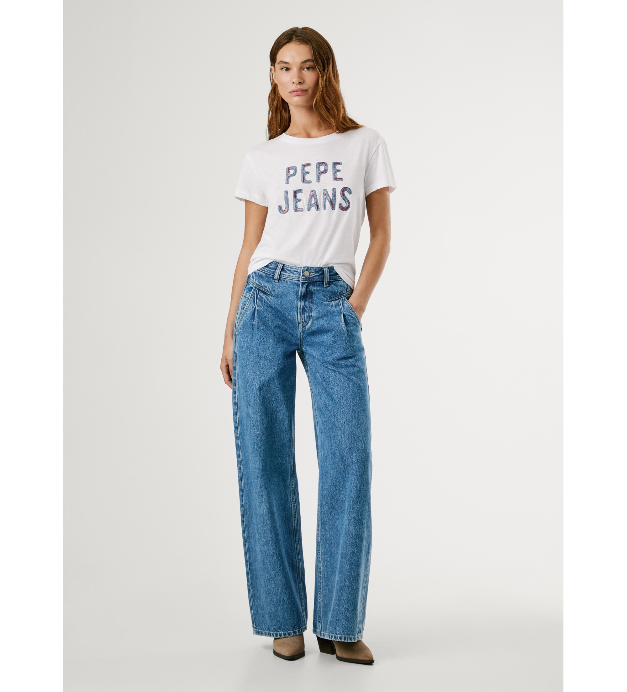 Pepe Jeans für Damen. PL2050884 Weit geschnittene Jeans blau (31/30), Lässig, Baumwolle, Denim