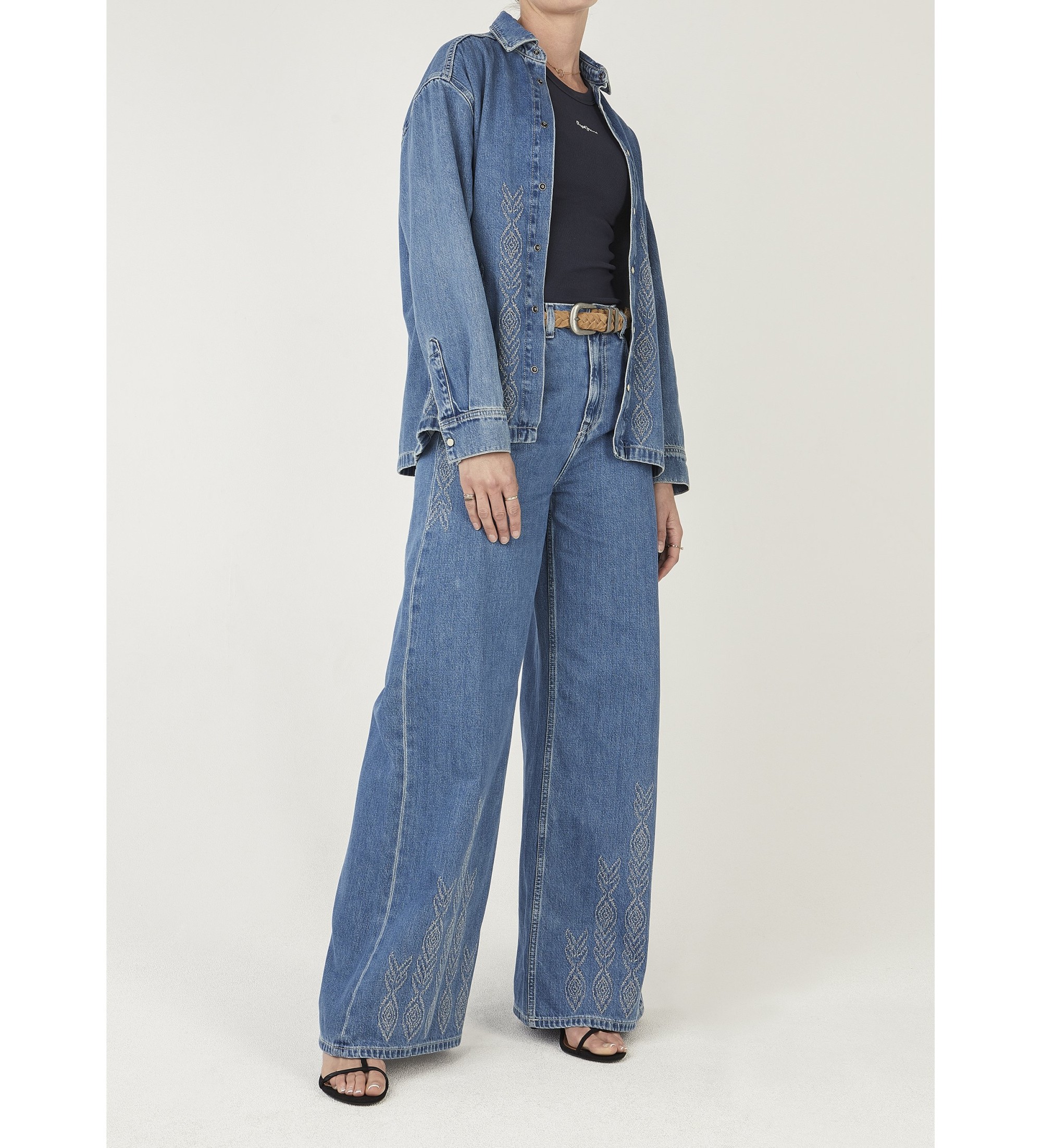 Pepe Jeans für Damen. PL2051049 Jaimi-Hose blau (34/30), Lässig, Baumwolle