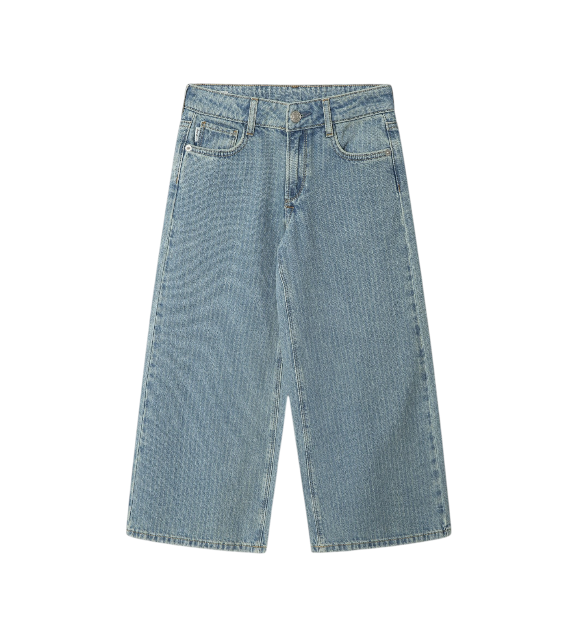 Pepe Jeans für Mädchen. PG2000017 Jeans Wide Leg Lexy Stripe blau (12años= 152cm), Lässig, Baumwolle, Denim, Kinderbekleidung
