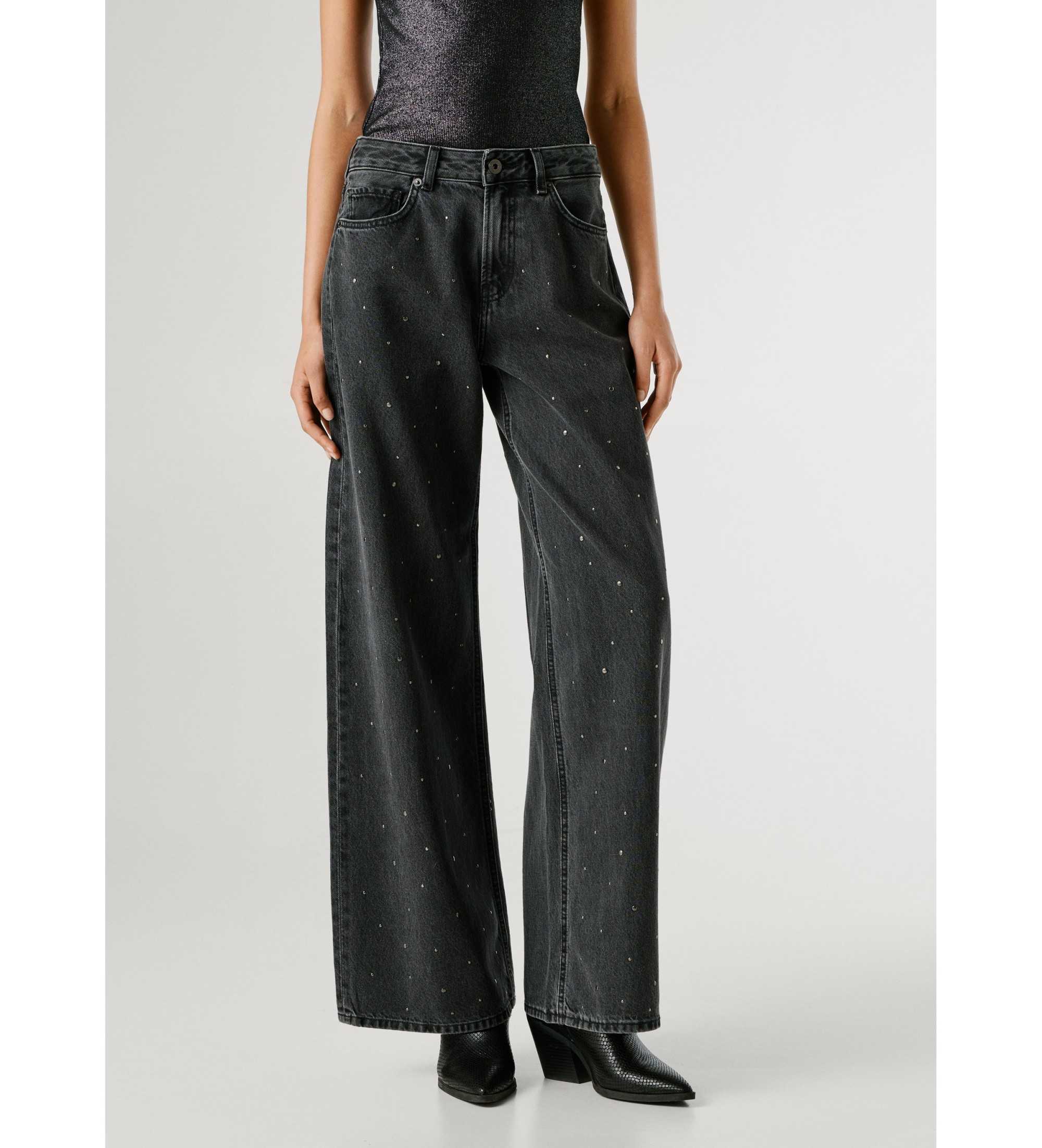 Pepe Jeans für Damen. PL2050929 Weite Hose Lina schwarz (29/32), Lässig, Baumwolle
