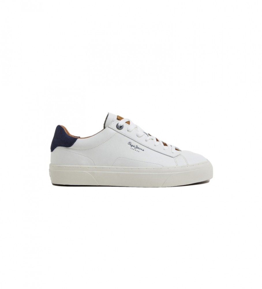 Pepe Jeans für Herren. PMS30930 Yogi Original Leder Turnschuhe weiß (42), Wohnung, Schnürsenkel, Lässig