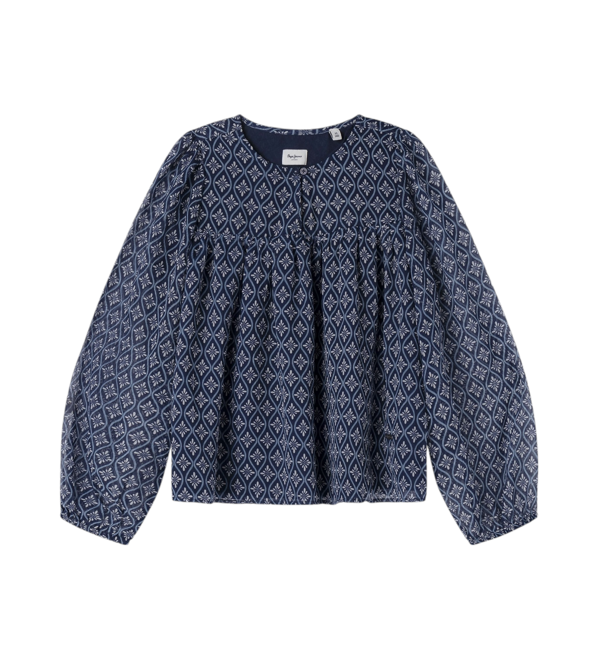 Pepe Jeans für Mädchen. PG301706 Bluse Amelia navy (10años= 140cm), Lässig, Polyester, Langarm, Marine, Kinderbekleidung