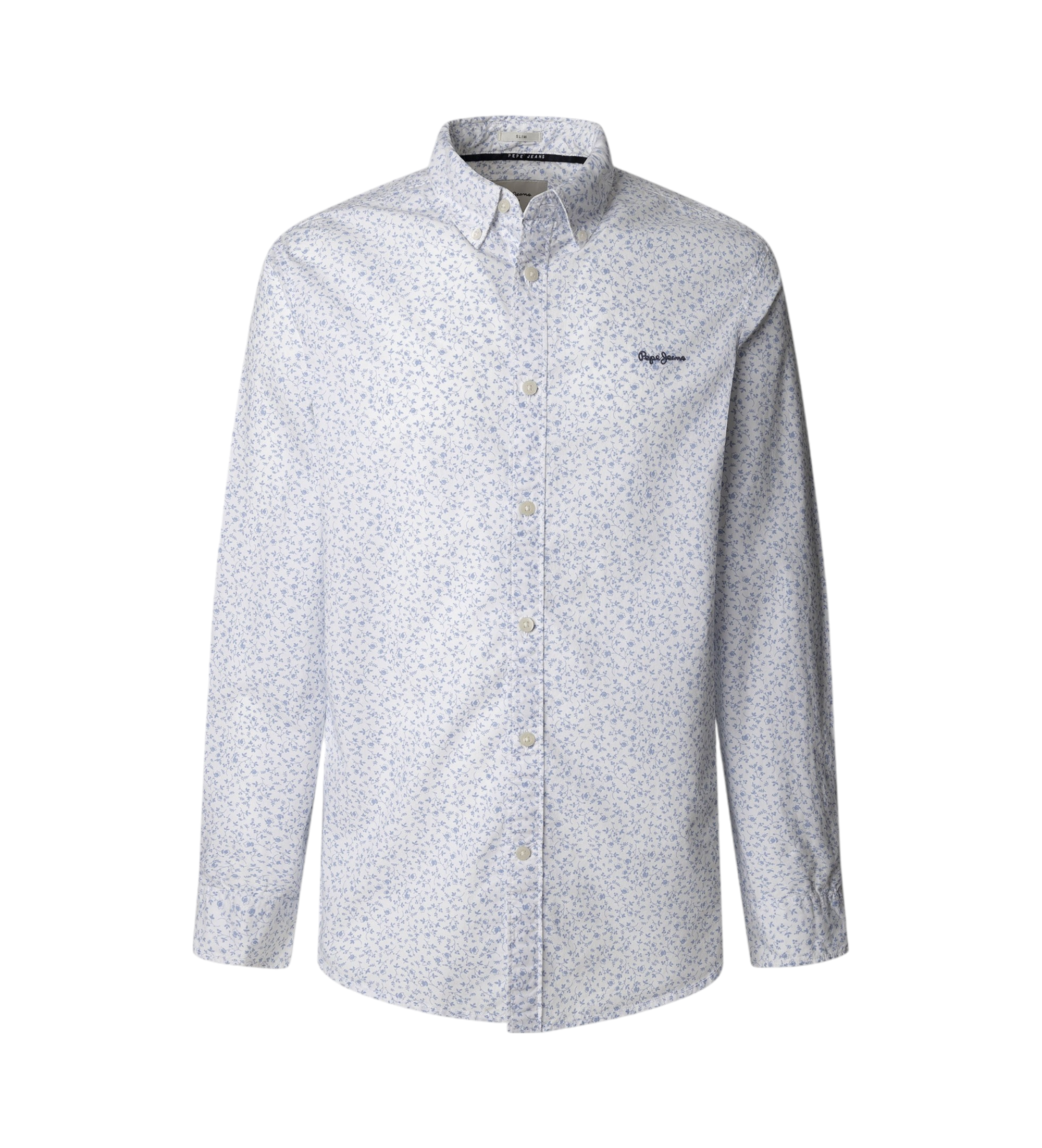 Pepe Jeans für Herren. PM308826 Anson Hemd weiß (S), Lässig, Baumwolle, Langarm