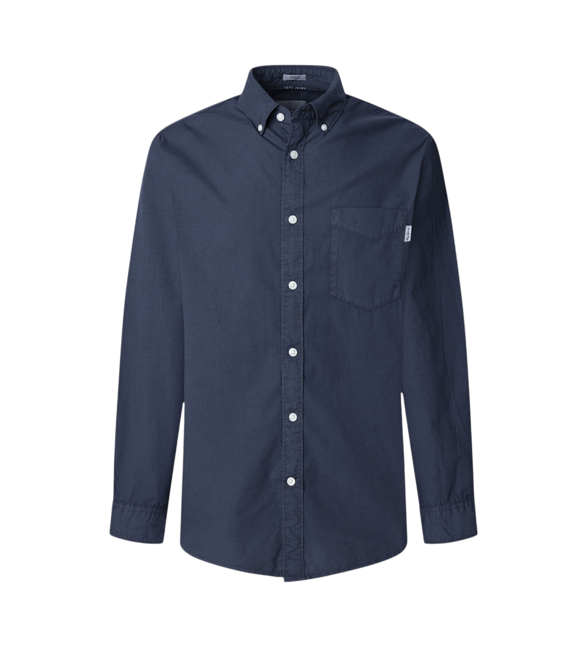 Pepe Jeans für Herren. PM308831 Arnold marineblaues Hemd (M), Lässig, Baumwolle, Langarm, Nachhaltig