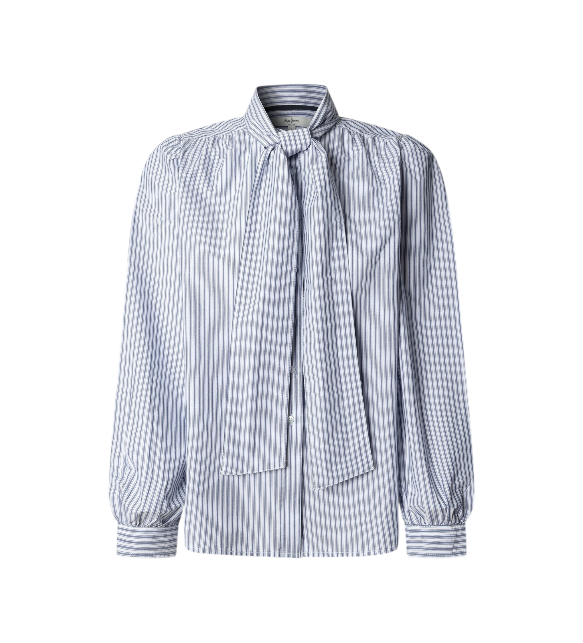 Pepe Jeans für Damen. PL3051387 Bluse Aty blau (L), Lässig, Baumwolle, Klassisch, Langarm