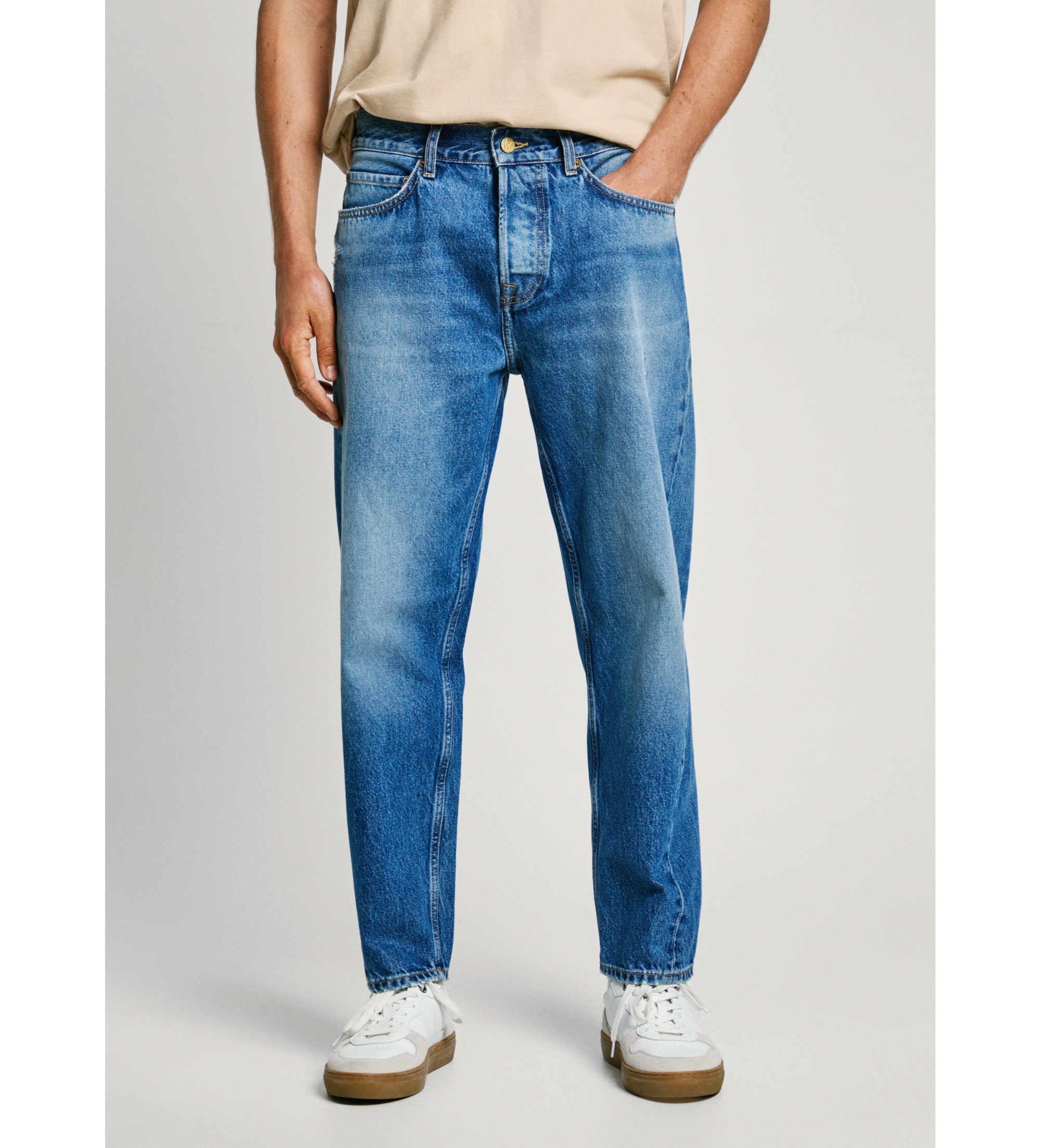 Pepe Jeans für Herren. PM207965 Blue Barrel Worn Jeans (30/30), Blau, Lässig, Baumwolle, Denim, Nachhaltig