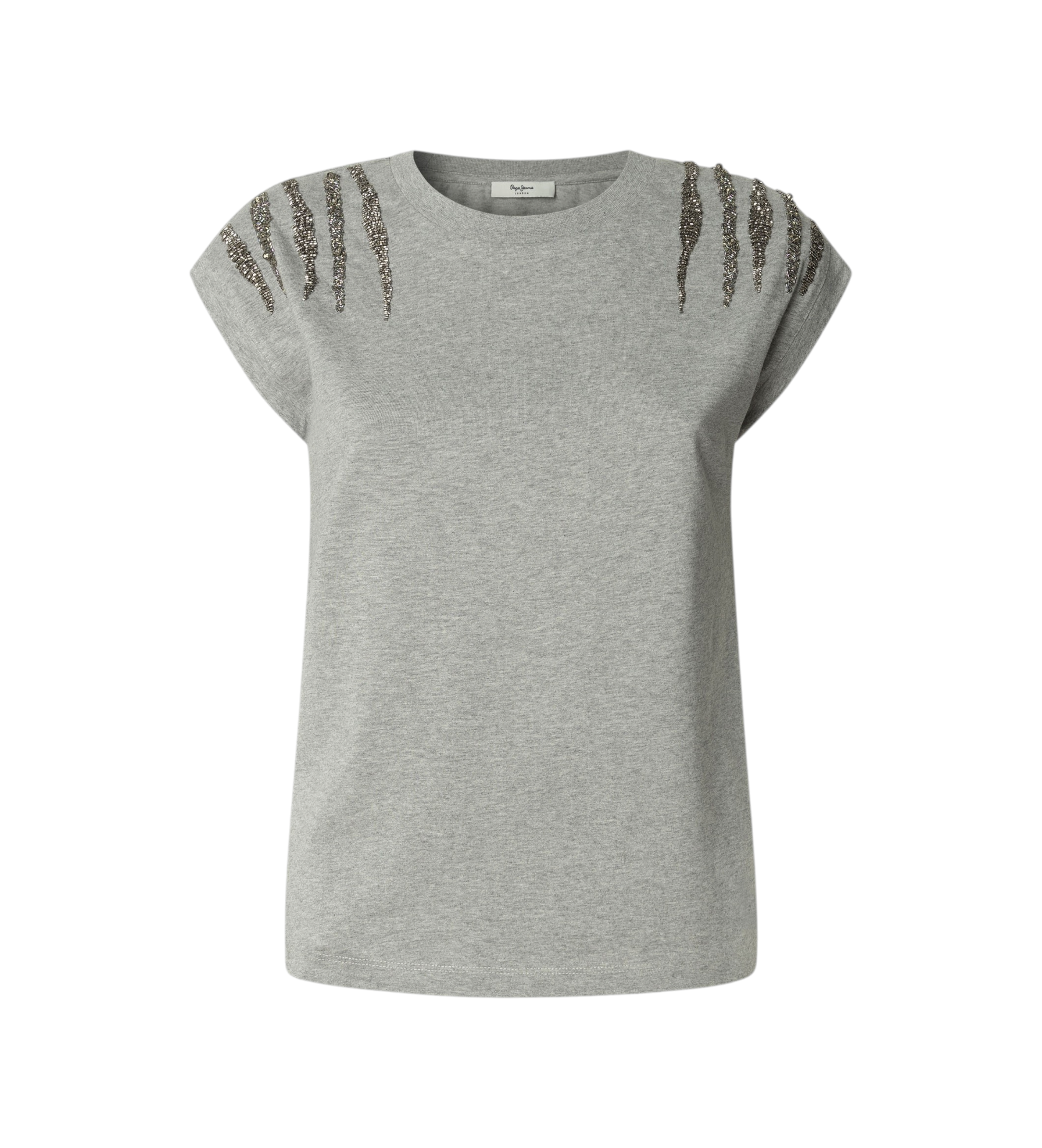 Pepe Jeans für Damen. PL5000024 Barry T-shirt grau (S), Lässig, Baumwolle, Kurzarm