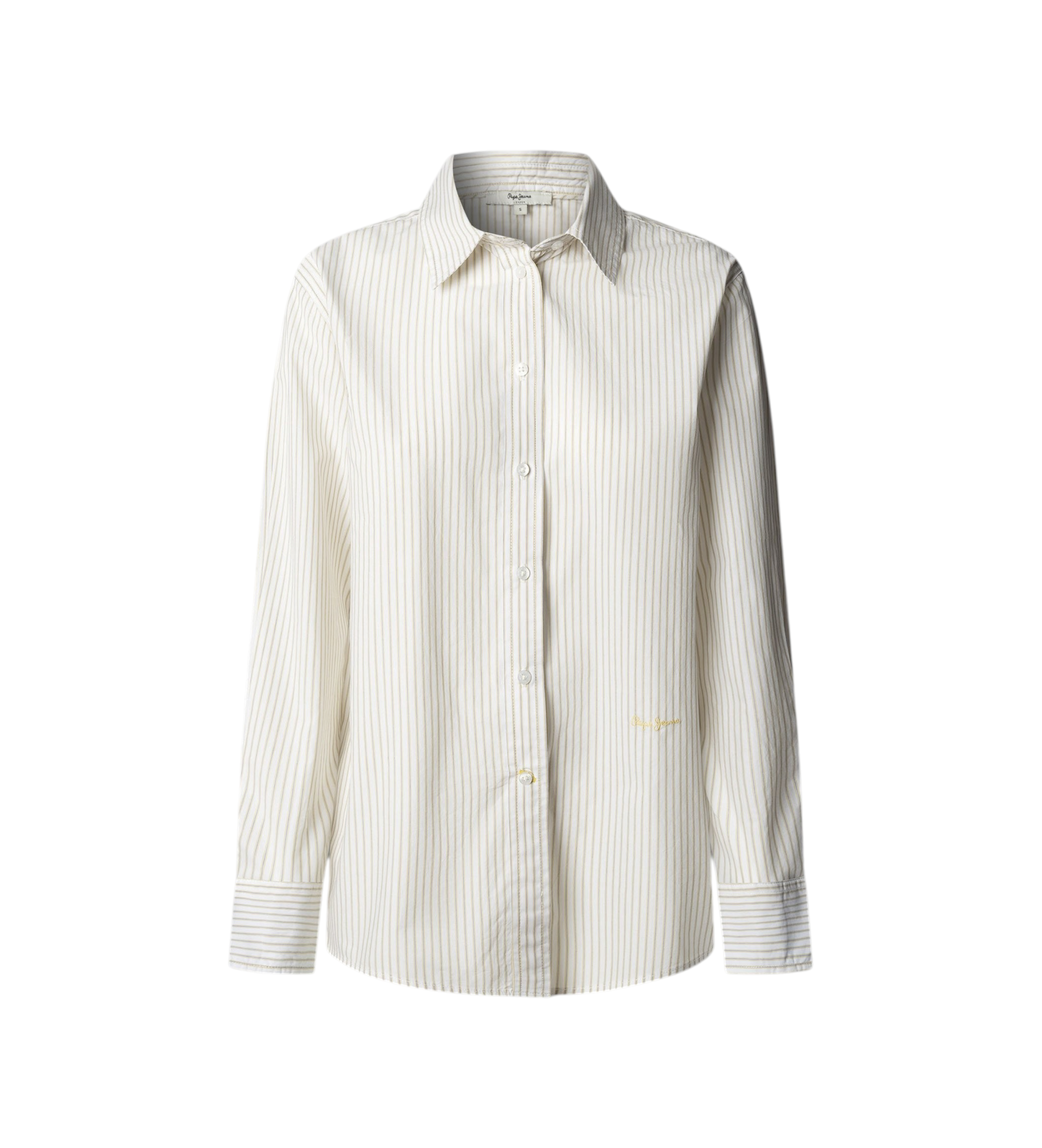 Pepe Jeans für Damen. PL3051389 Bavi gelbes Hemd (S), Lässig, Baumwolle, Klassisch, Langarm