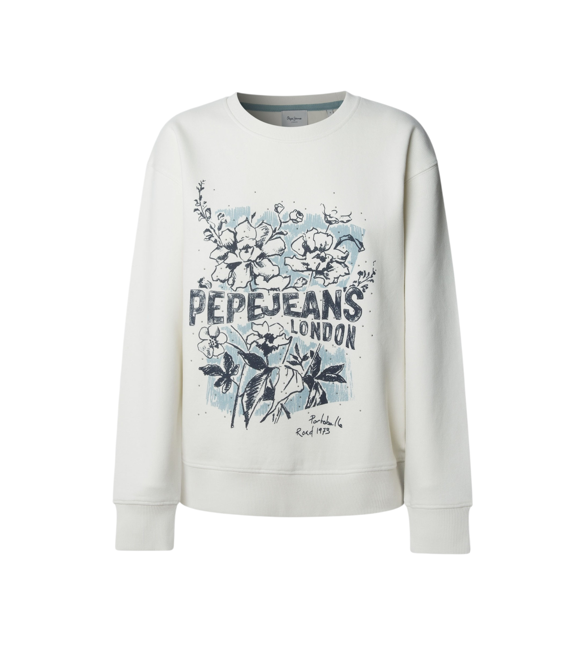 Pepe Jeans für Damen. PL5800023 Sweatshirt Beda off-white (S), Weiß, Lässig, Baumwolle