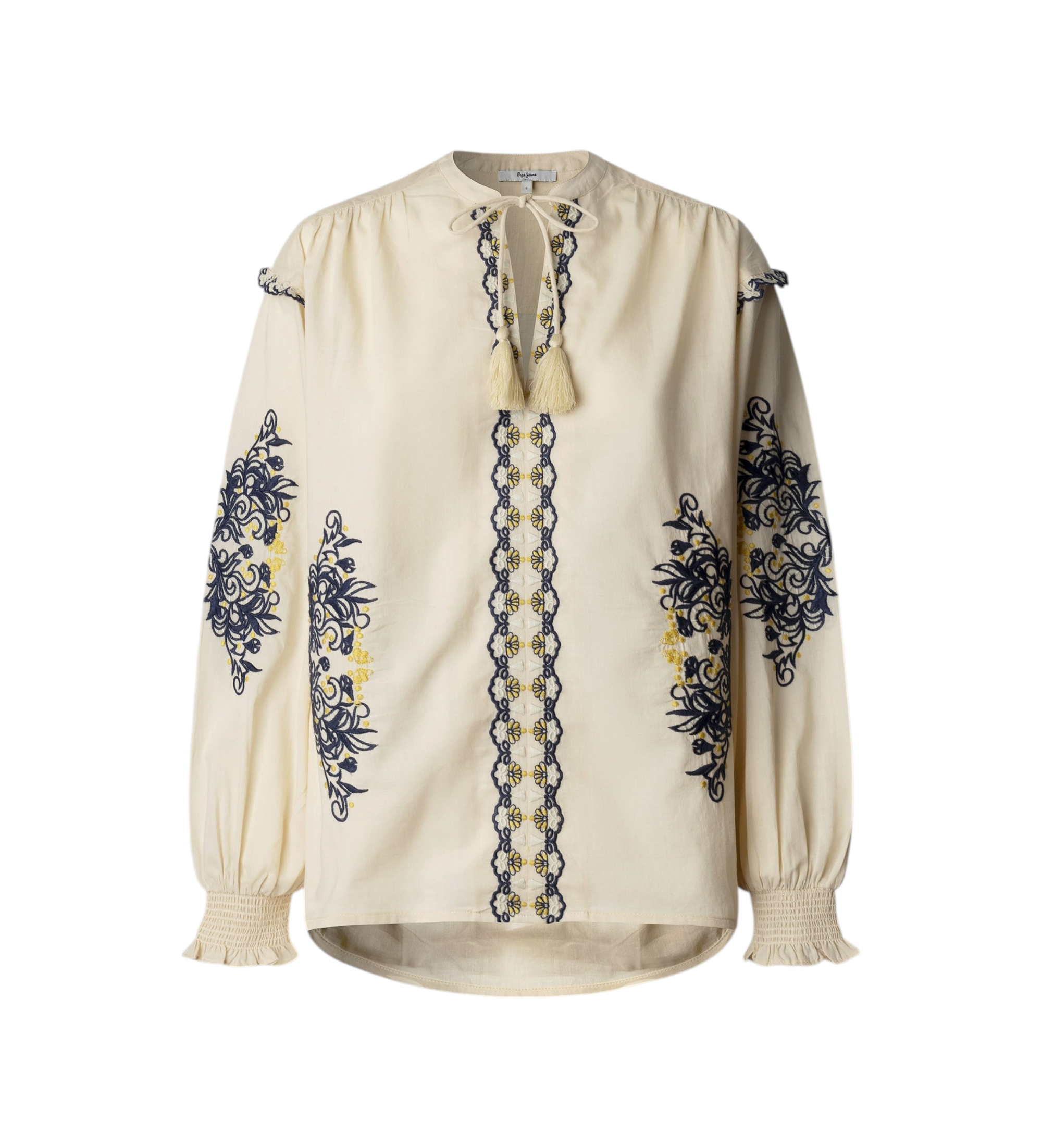 Pepe Jeans für Damen. PL3051425 Beliza beige Bluse (XS), Lässig, Baumwolle, Langarm