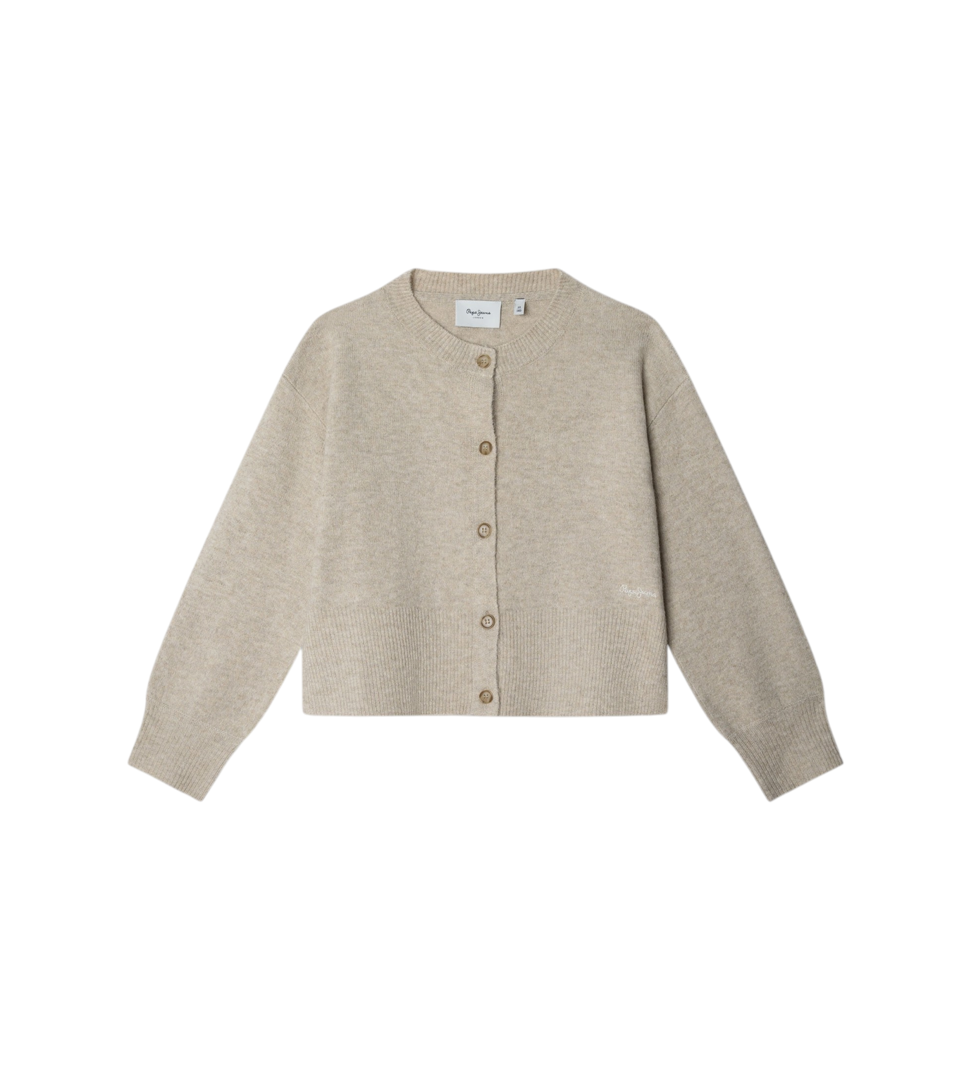 Pepe Jeans für Mädchen. PG7000011 Cardigan Belu beige (8años= 128cm), Lässig, Polyester, Langarm, Kinderbekleidung