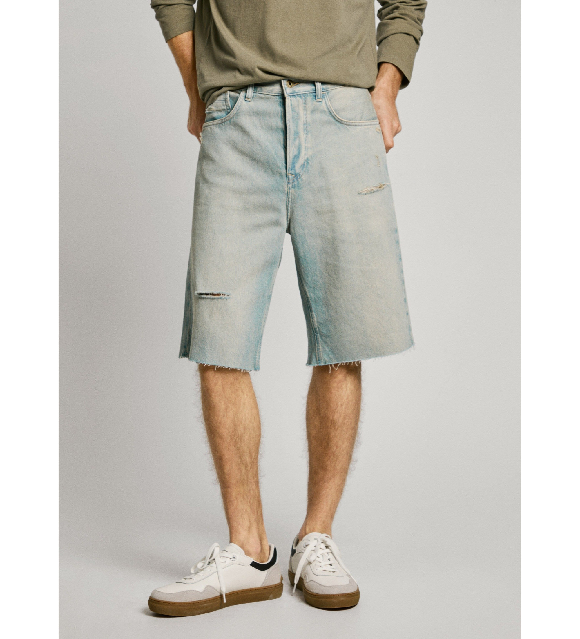 Pepe Jeans für Herren. PM801171 Bermuda-Shorts aus blauem Denim (30), Lässig, Baumwolle, Nachhaltig