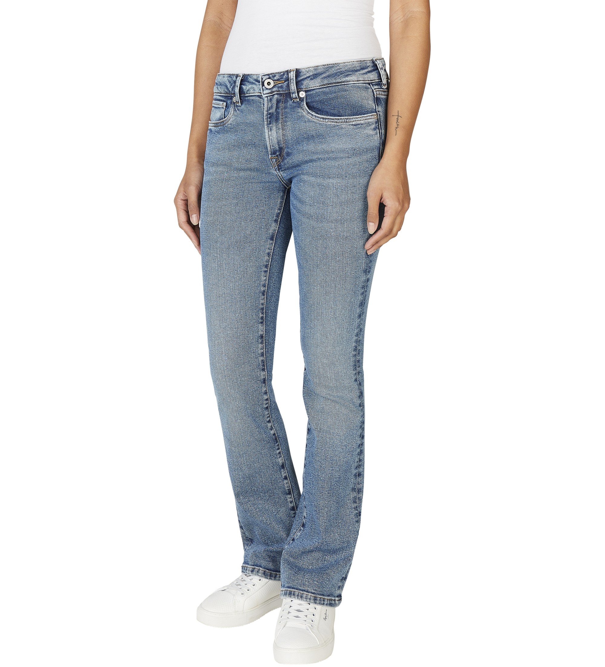 Pepe Jeans für Damen. PL204732IA3 Blaue Piccadilly-Jeans mit Bootcut-Passform (30/32), Lässig, Baumwolle, Denim, Nachhaltig
