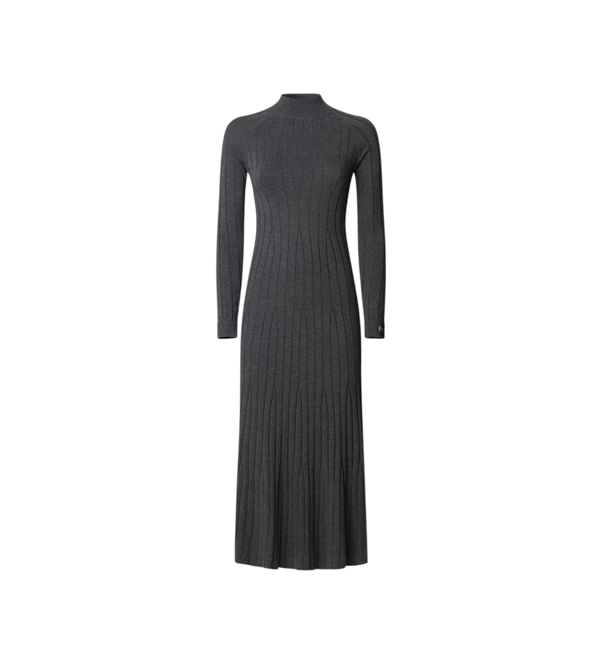 Pepe Jeans für Damen. PL9537749 Graues Kleid Carla (M), Lässig, Baumwolle, Langarm