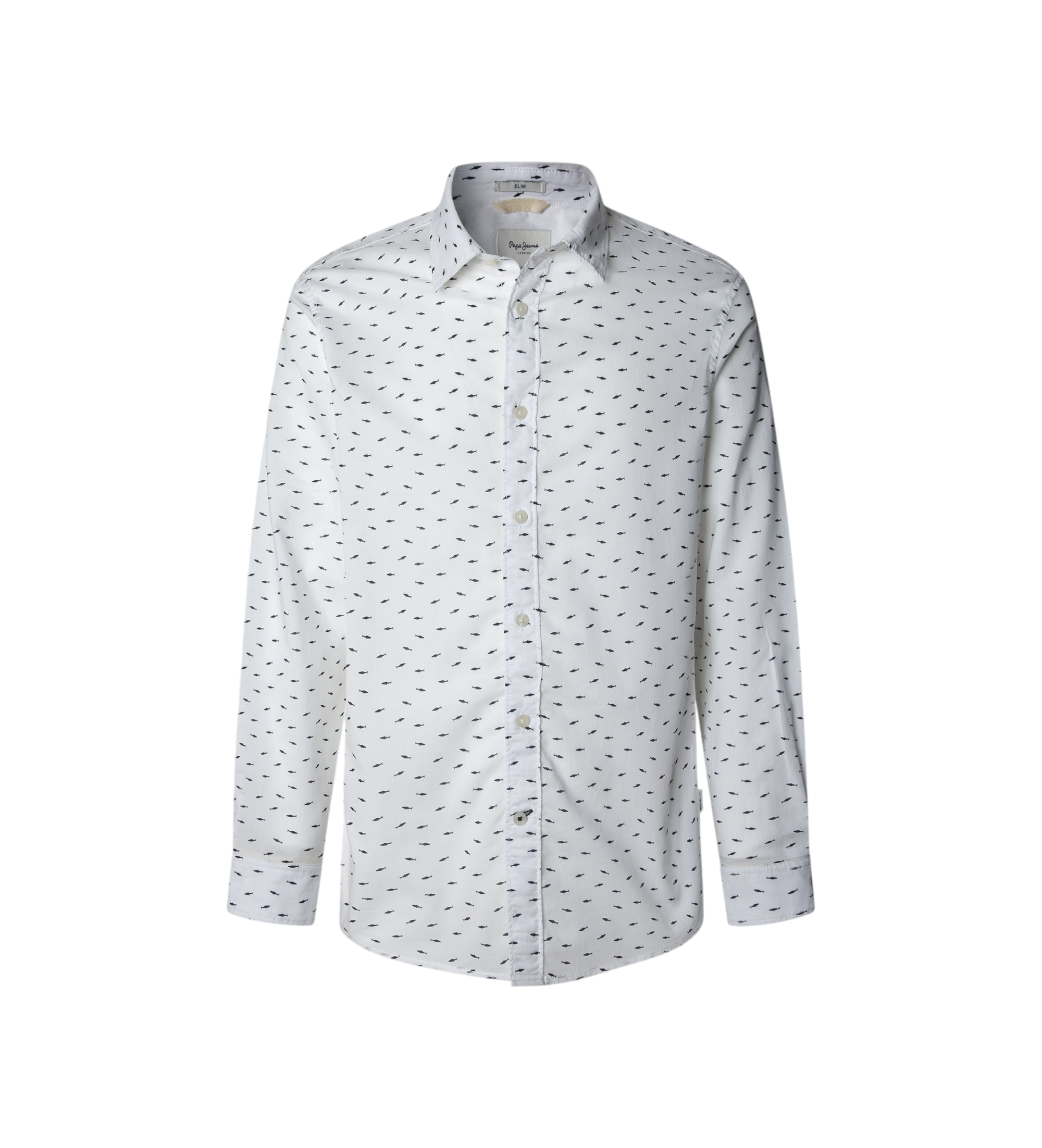 Pepe Jeans für Herren. PM3090845 Casper Hemd weiß (L), Lässig, Baumwolle, Langarm