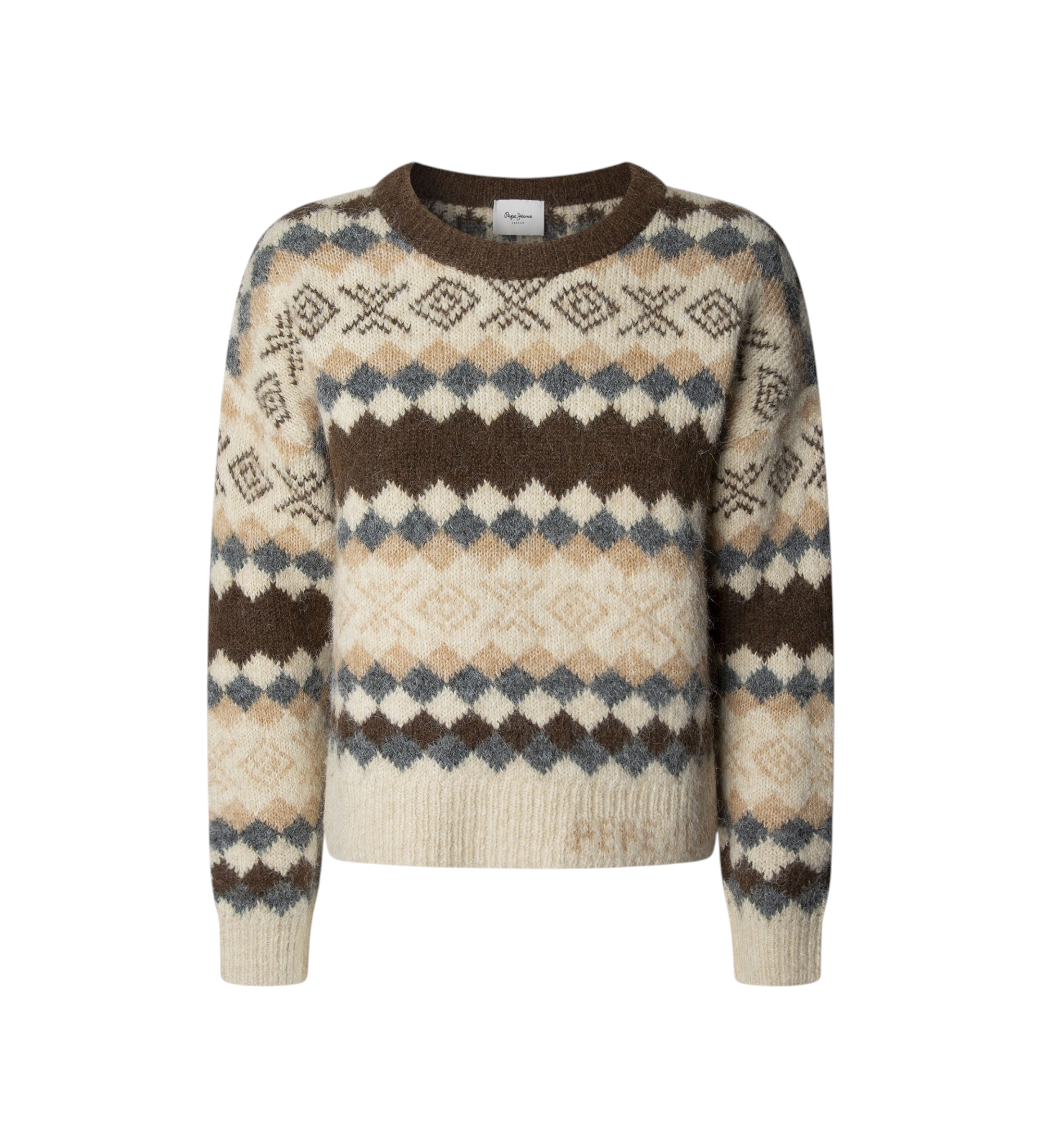 Pepe Jeans für Damen. PL7000039 Celestine Pullover braun (L), Lässig, Polyester