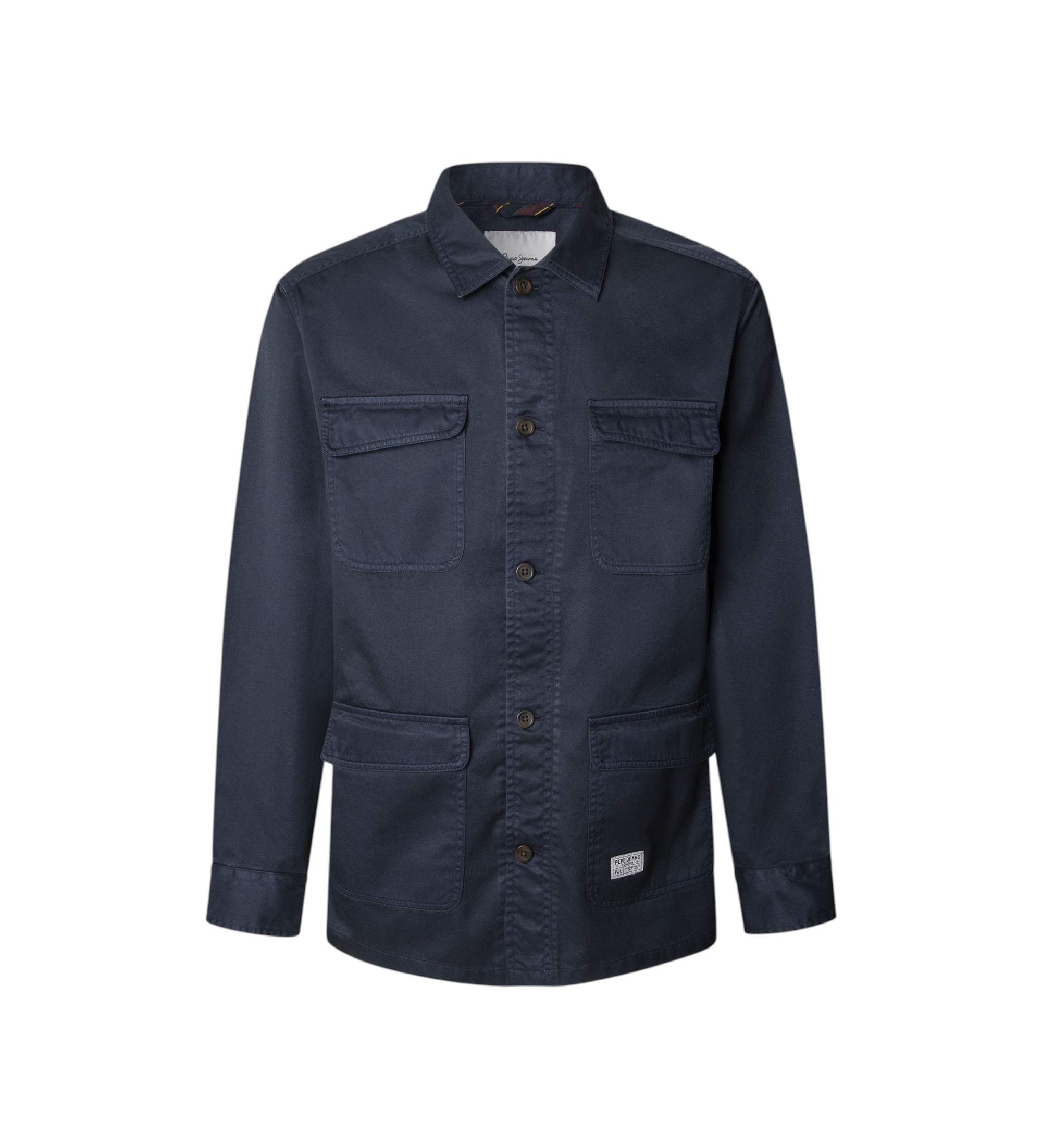 Pepe Jeans für Herren. PM3090822 Channon marineblaues Hemd (M), Lässig, Baumwolle, Langarm