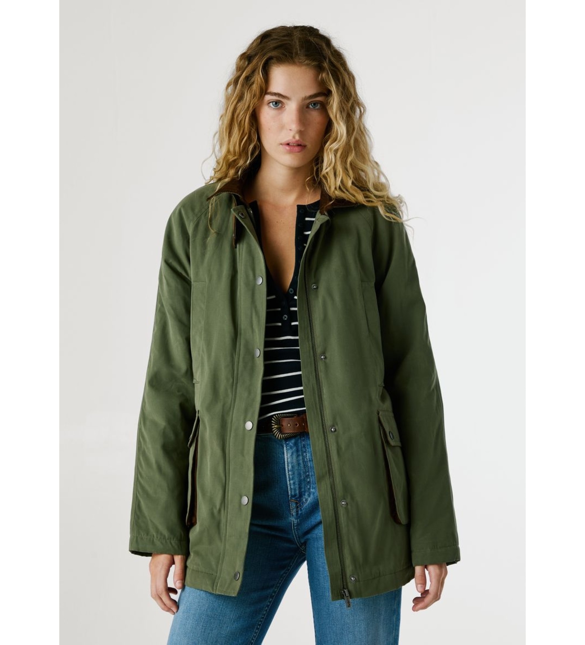 Pepe Jeans für Damen. PL4024352 Tess Jacke Grün (XL), Lässig, Polyester