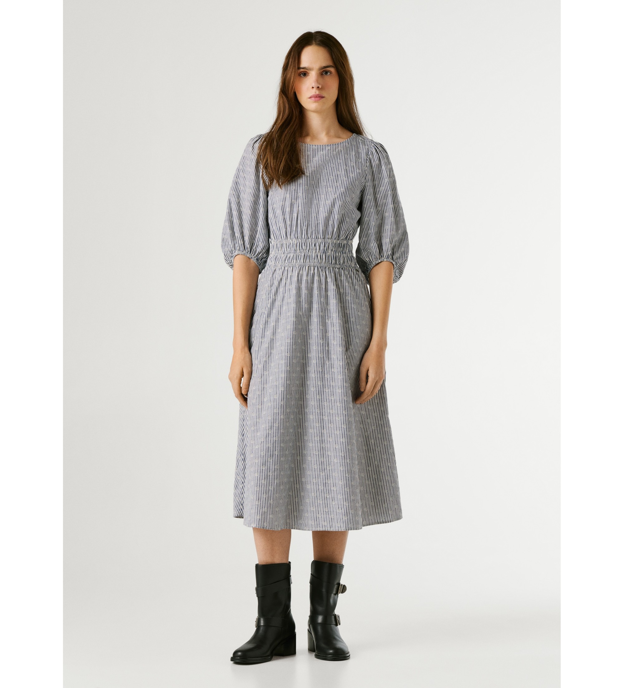 Pepe Jeansvoor vrouwen. PL9537780 Chia jurk blauw (M), Casual, Katoen, Lange mouwen