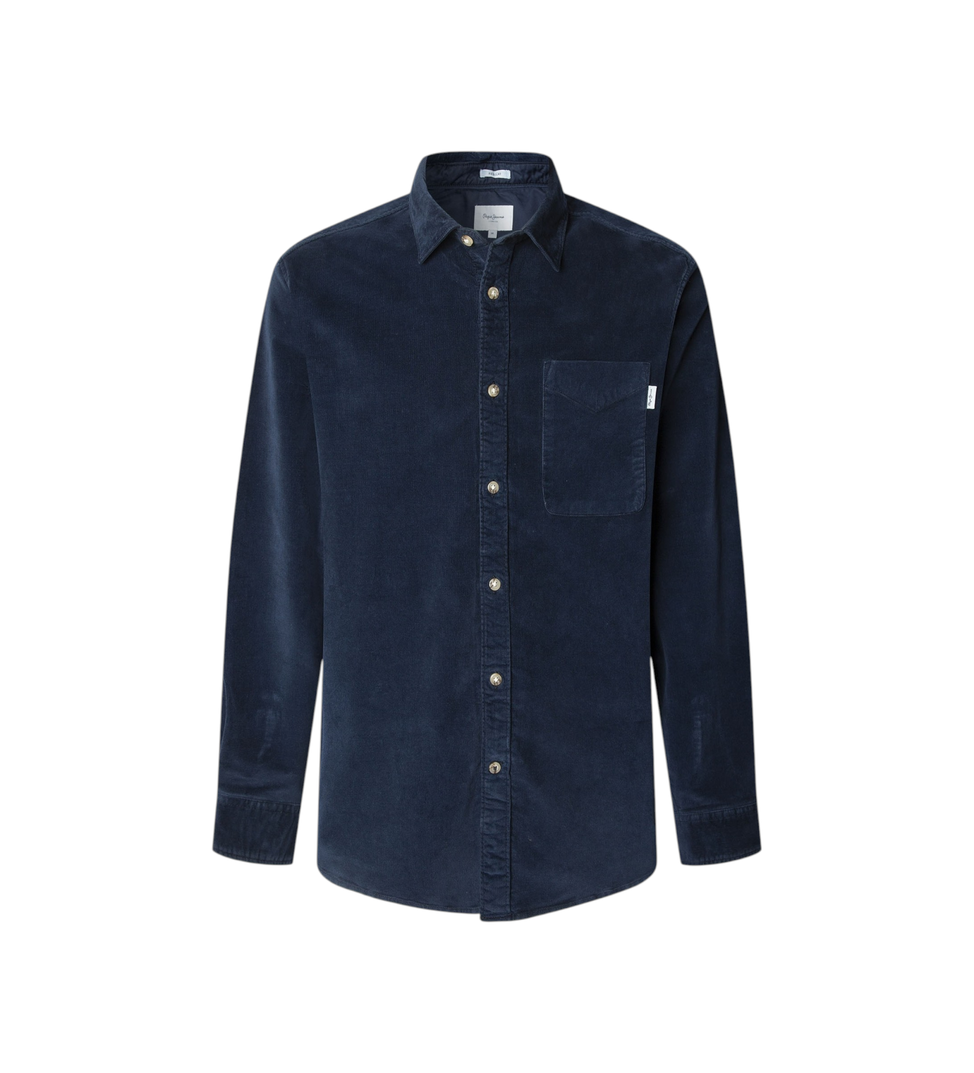 Pepe Jeans für Herren. PM3090844 Clayton marineblaues Hemd (M), Lässig, Baumwolle, Langarm
