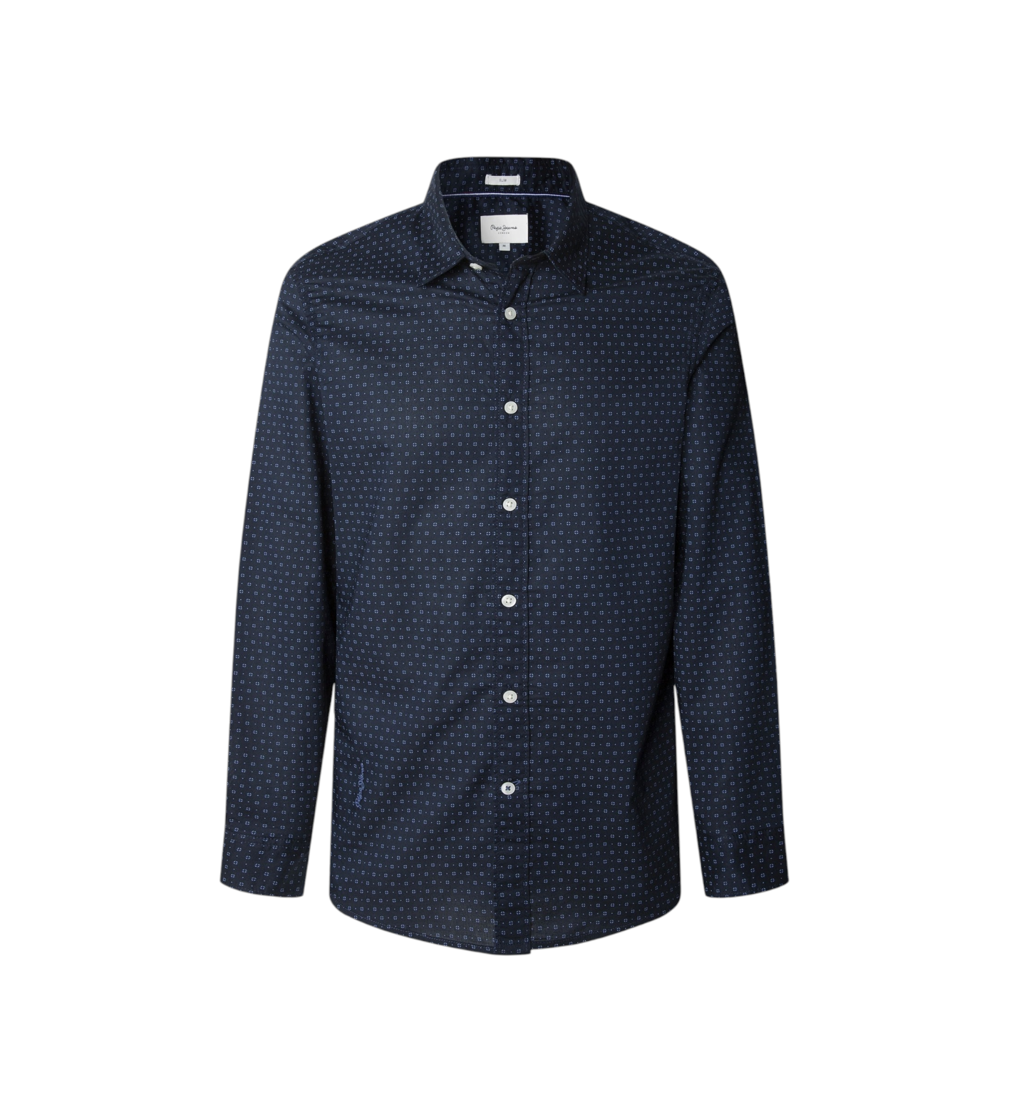 Pepe Jeans für Herren. PM3090837 Craig navy shirt (L), Lässig, Baumwolle, Langarm, Marine
