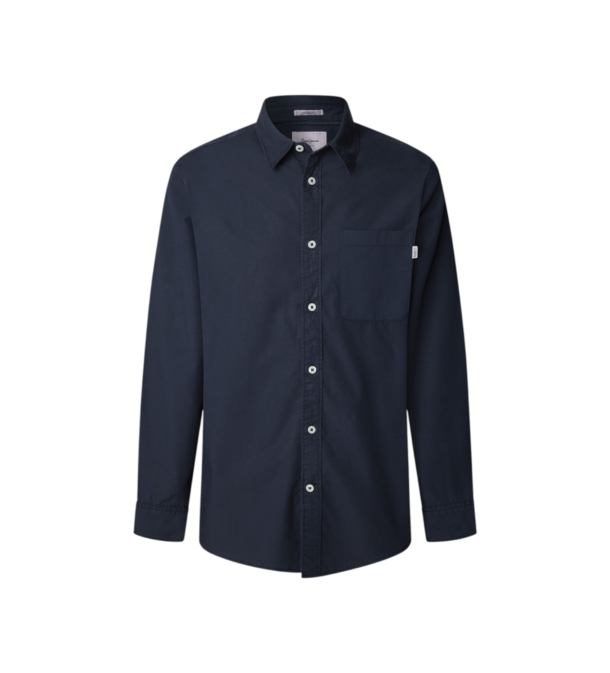 Pepe Jeans für Herren. PM3090838 Creed navy shirt (L), Lässig, Baumwolle, Langarm, Marine