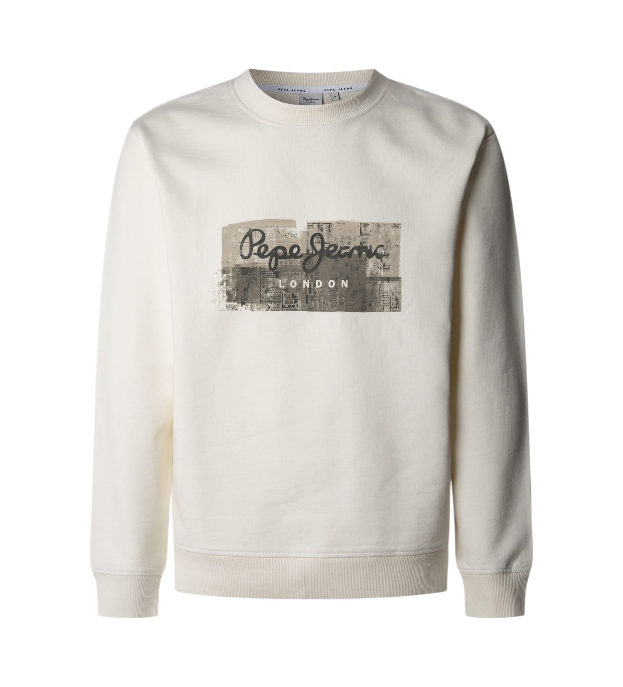 Pepe Jeans für Herren. PM582842 Dalter Sweatshirt weiß (S), Lässig, Baumwolle, Nachhaltig