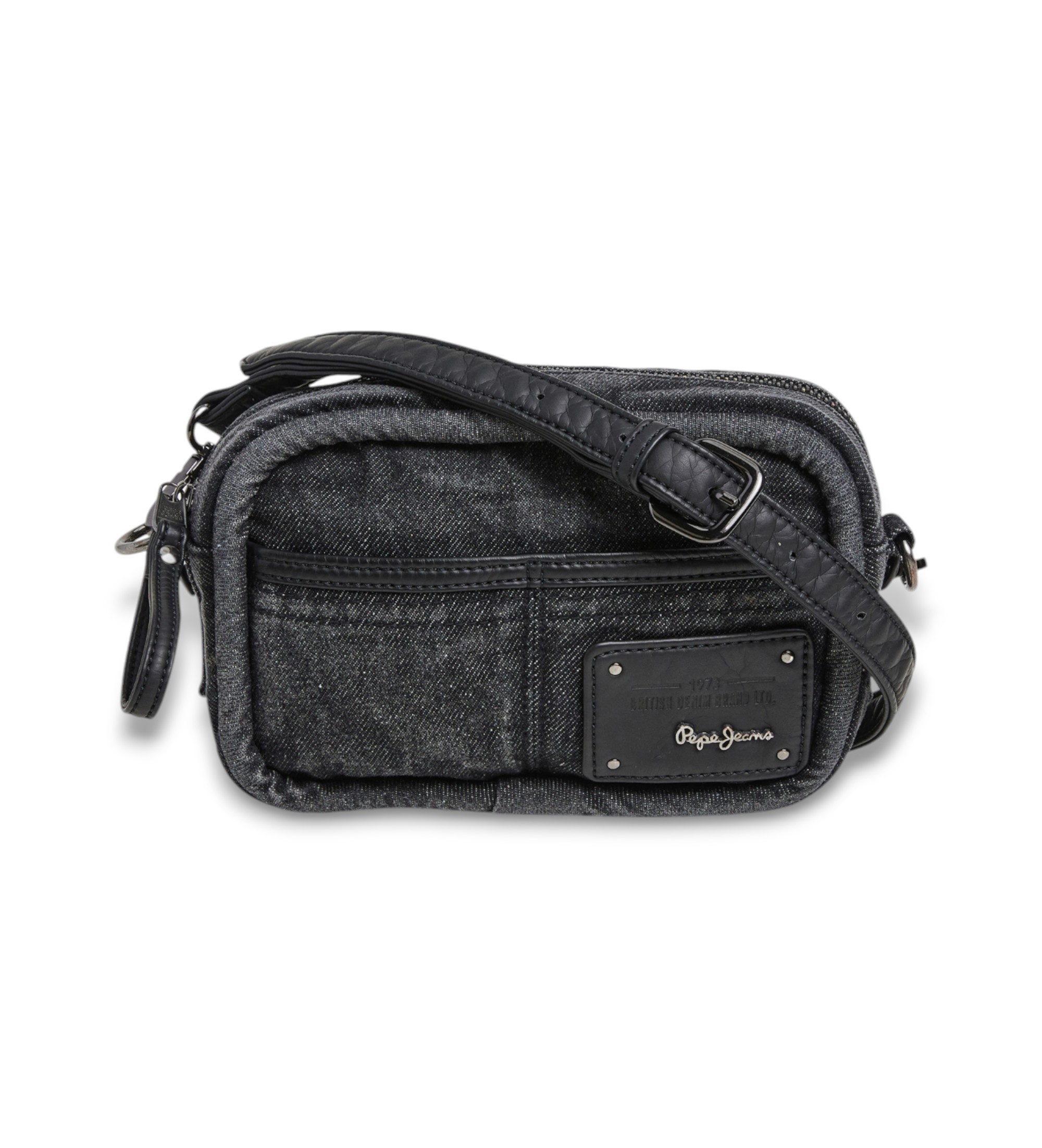 Pepe Jeansvoor vrouwen. PL031570 Evita Rockstar schoudertas zwart (OSFA), Casual, Katoen