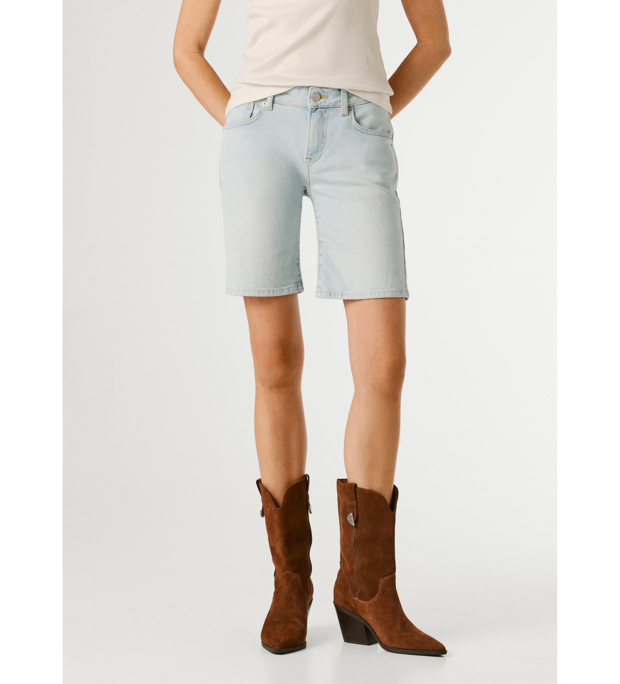 Pepe Jeans für Damen. PL80000382FA Bermudashorts Mohnblau (26), Lässig, Baumwolle, Denim