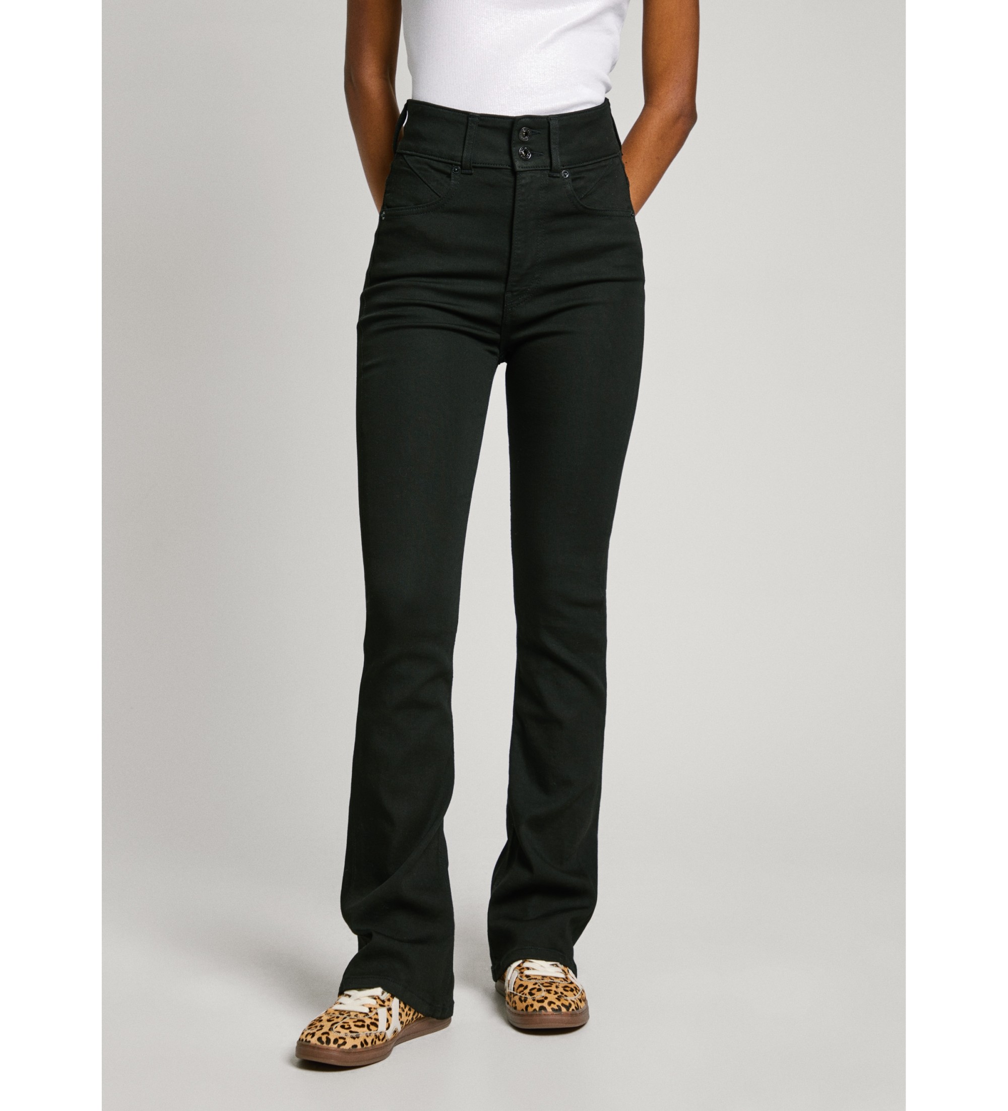 Pepe Jeans für Damen. PL204905XM7 Jeans in Schlaghosenpassform Uhw schwarz (24/32), Lässig, Denim, Viskose
