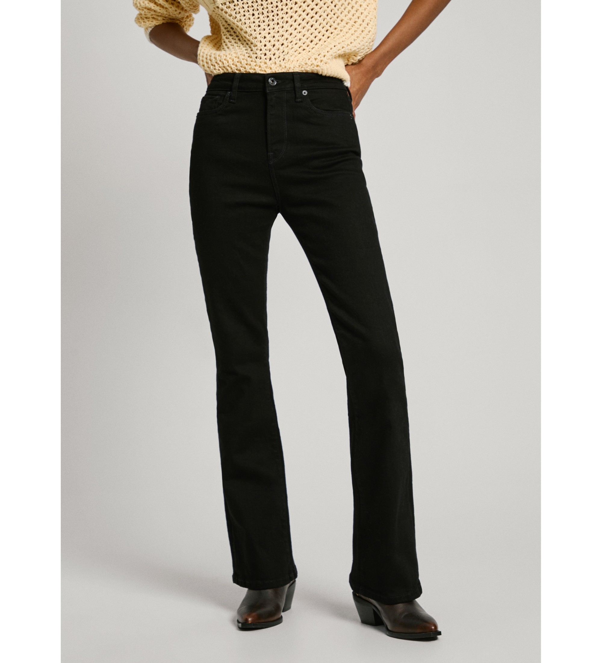 Pepe Jeans für Damen. PL204733XG9 Jeans Flare Hw schwarz (24/32), Lässig, Baumwolle, Denim, Nachhaltig