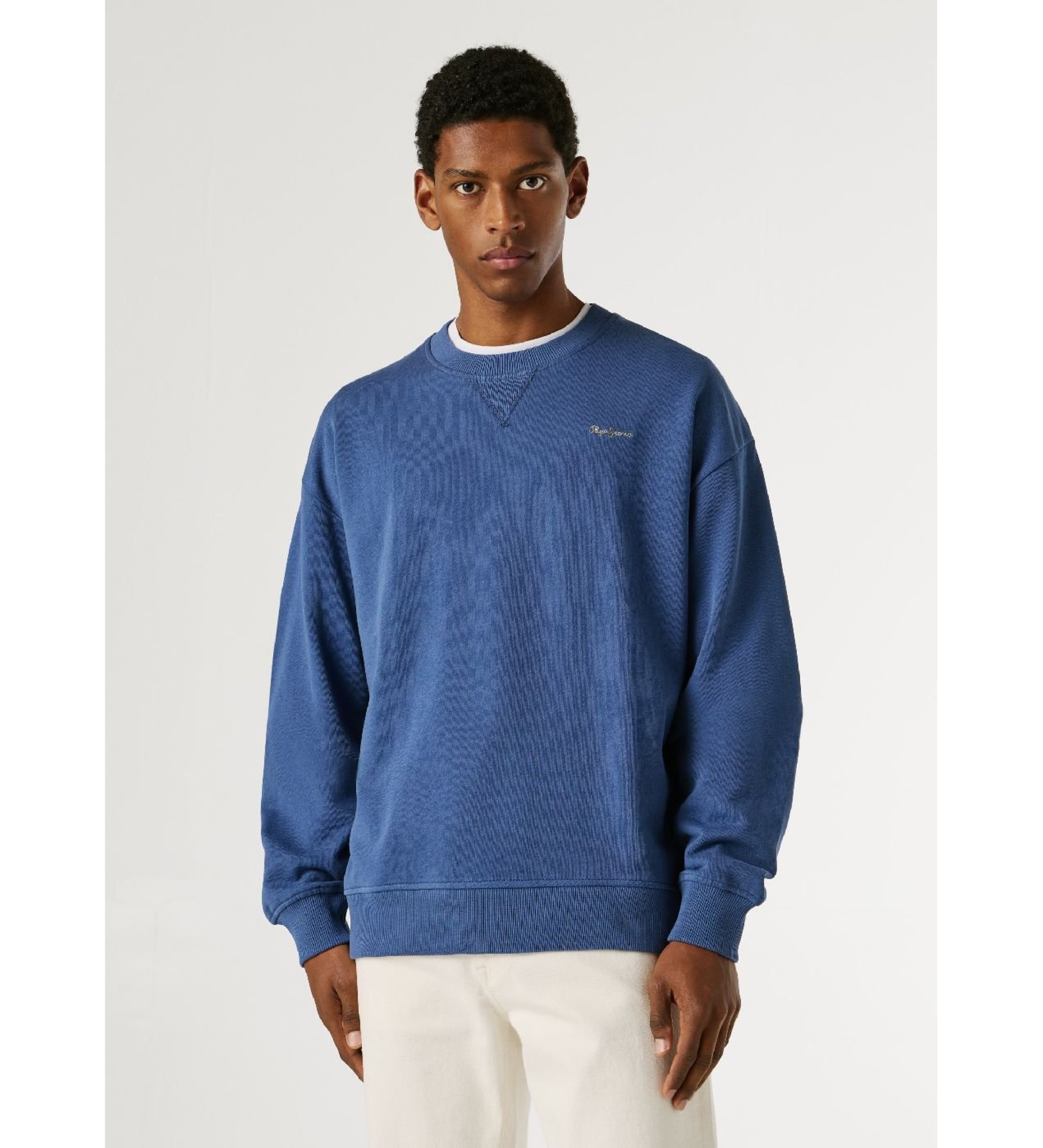 Pepe Jeans für Herren. PM5800154 Sweatshirt Geo Small Logo navy (S), Lässig, Baumwolle, Marine