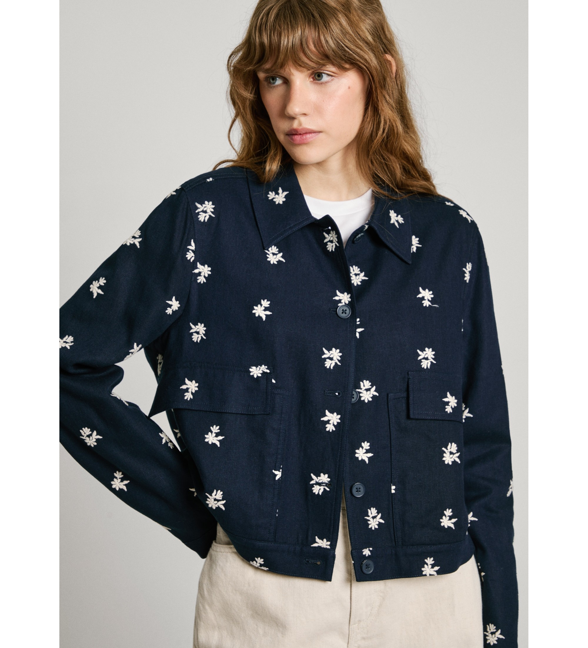 Pepe Jeans für Damen. PL402529 Jacke Georgina navy (S), Lässig, Viskose, Marine