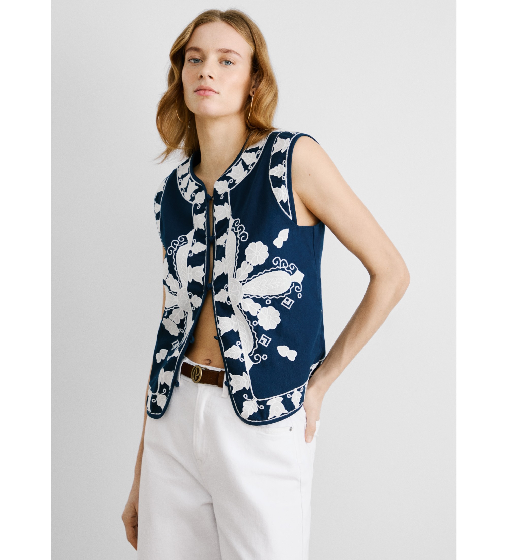 Pepe Jeans für Damen. PL402531 Weste Heaven navy (M), Lässig, Baumwolle, Marine