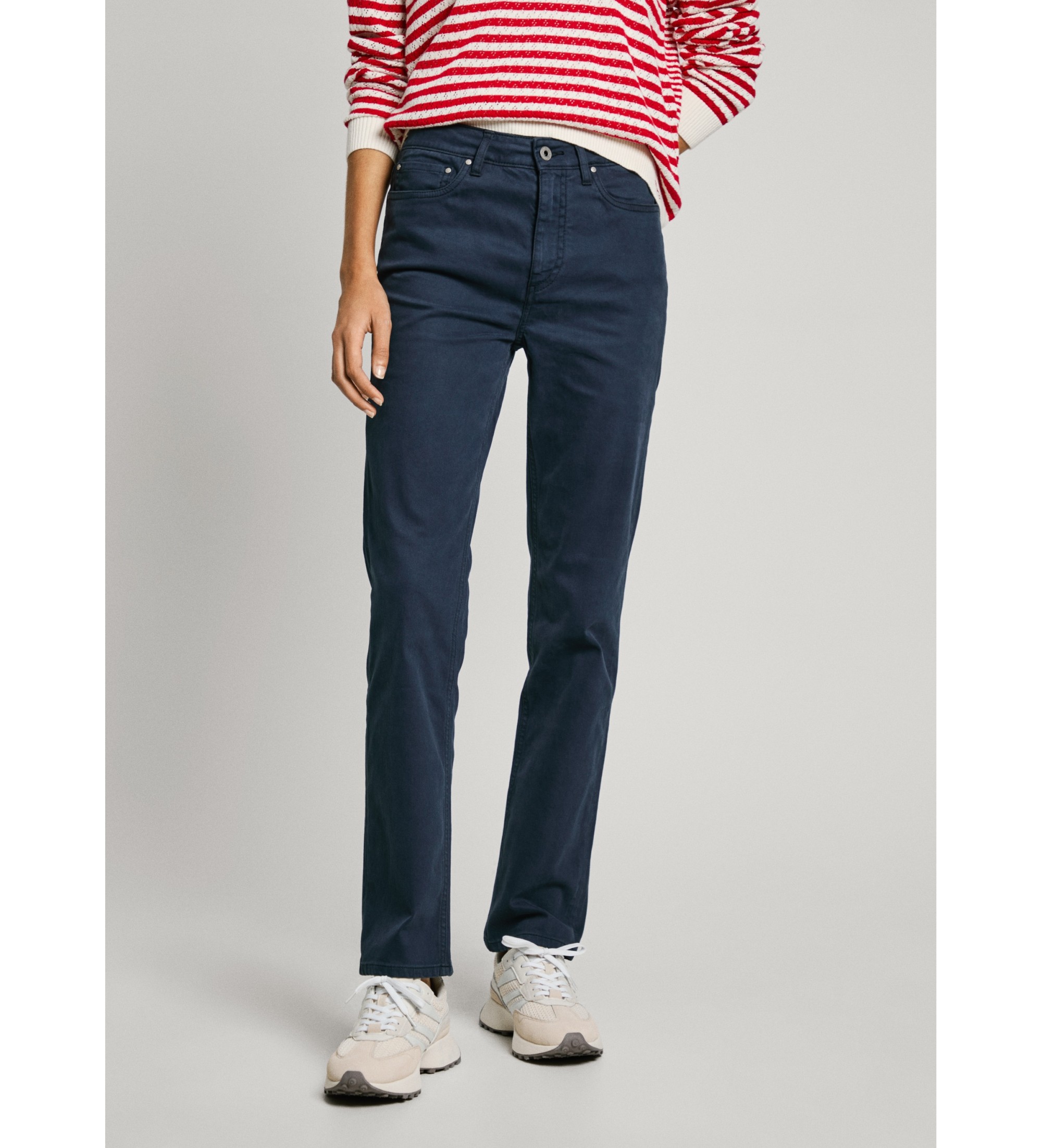 Pepe Jeansvoor vrouwen. PL211837 Tessa slim broek marine (29/30), Casual, Katoen, Duurzaam, Marineblauw