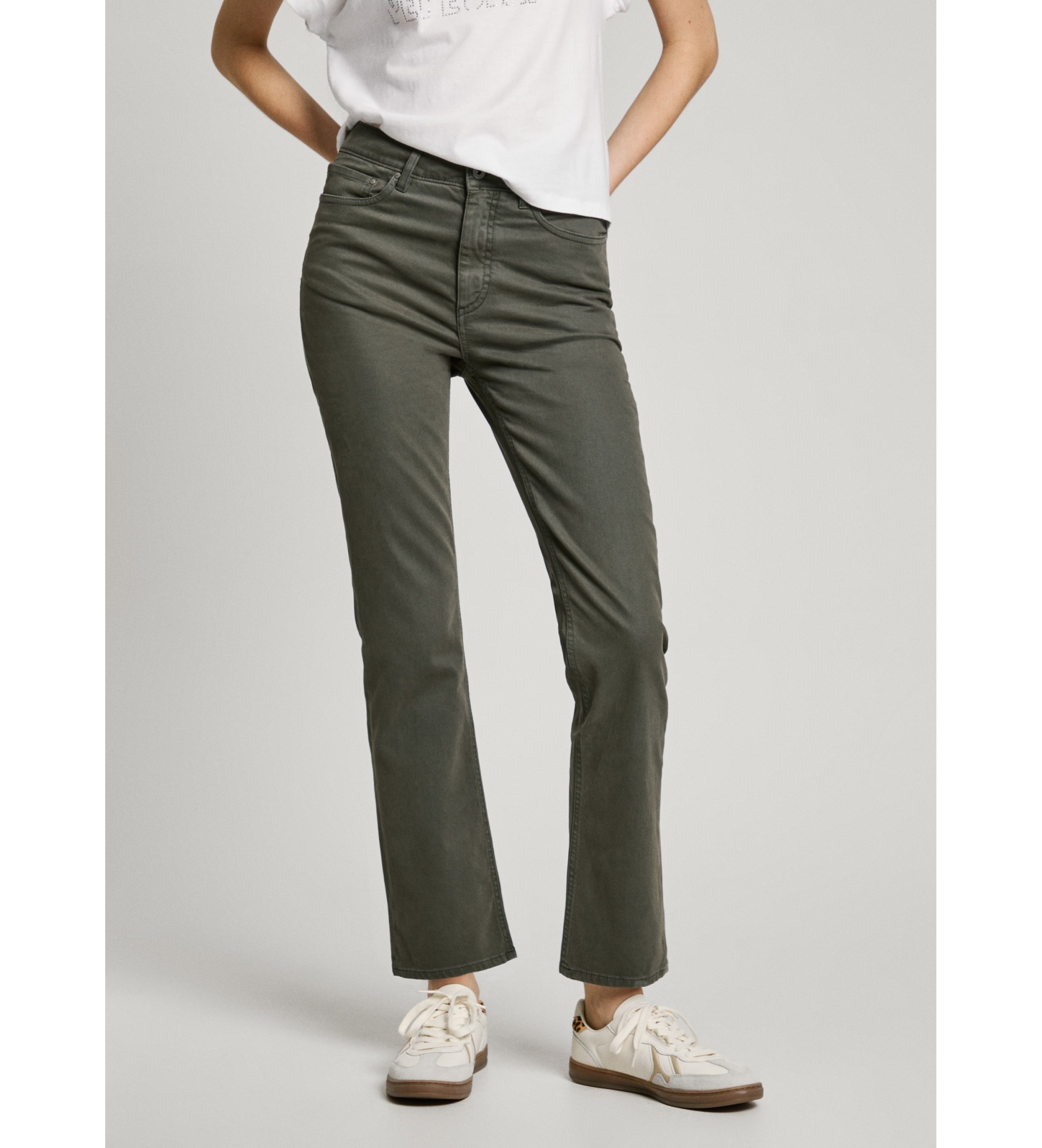 Pepe Jeansvoor vrouwen. PL211837 5-pocket broek in stretchkatoen Tessa groen (28/30), Casual, Duurzaam