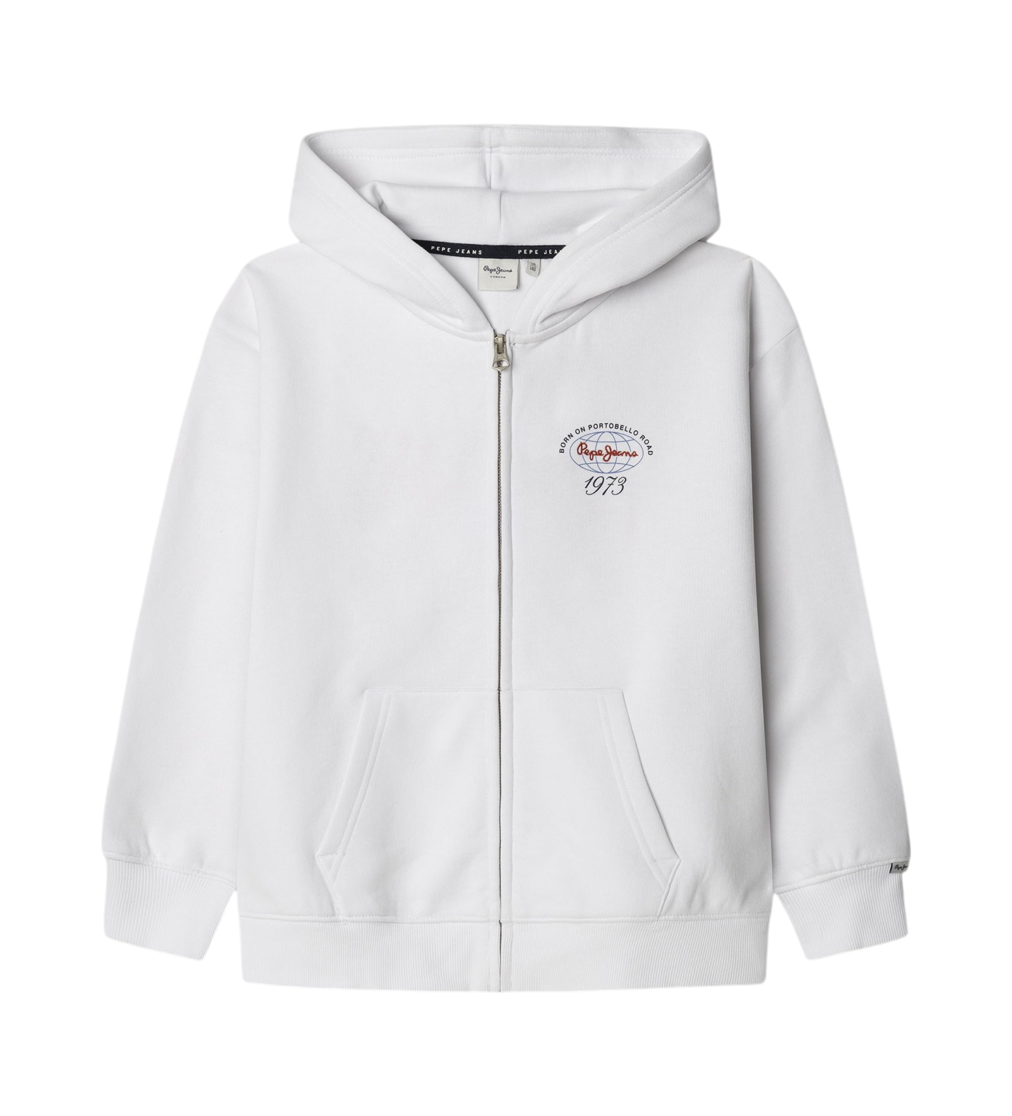 Pepe Jeans für Jungen. PB581680 Sweatshirt Jakson weiß (8Años= 128cm), Lässig, Baumwolle, Nachhaltig, Kinderbekleidung