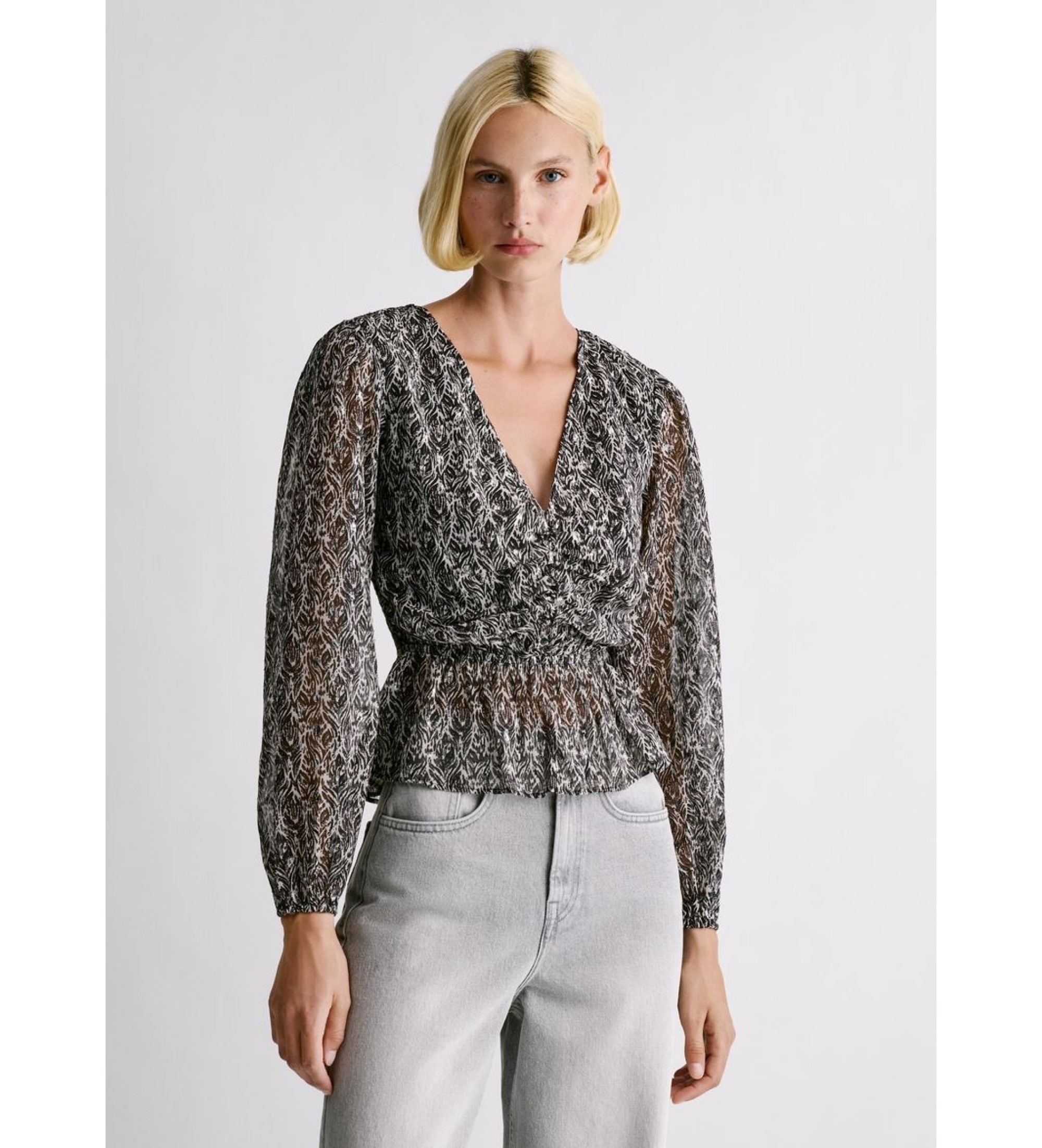 Pepe Jeans für Damen. PL3051290 Bluse Lethe schwarz (M), Lässig, Polyester, Langarm