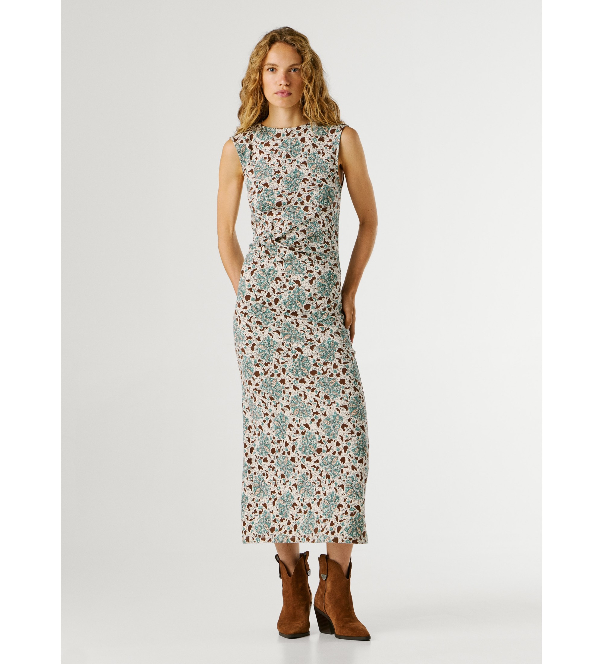 Pepe Jeansvoor vrouwen. PL9537814 Lexi jurk groen (S), Casual, Katoen, Mouwloos / spaghettibandjes